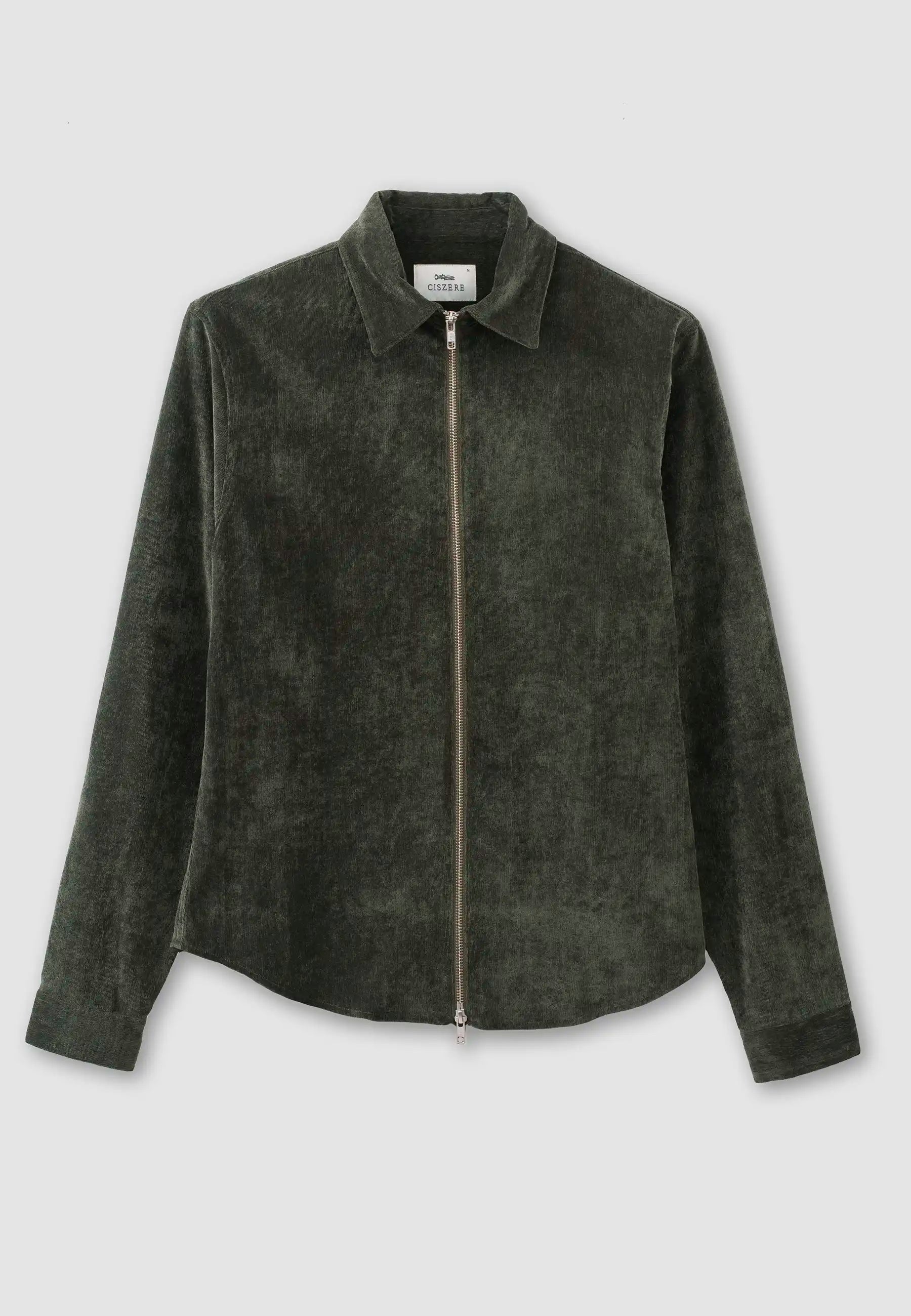 Aden manchesterskjorta zip - Mossgrön