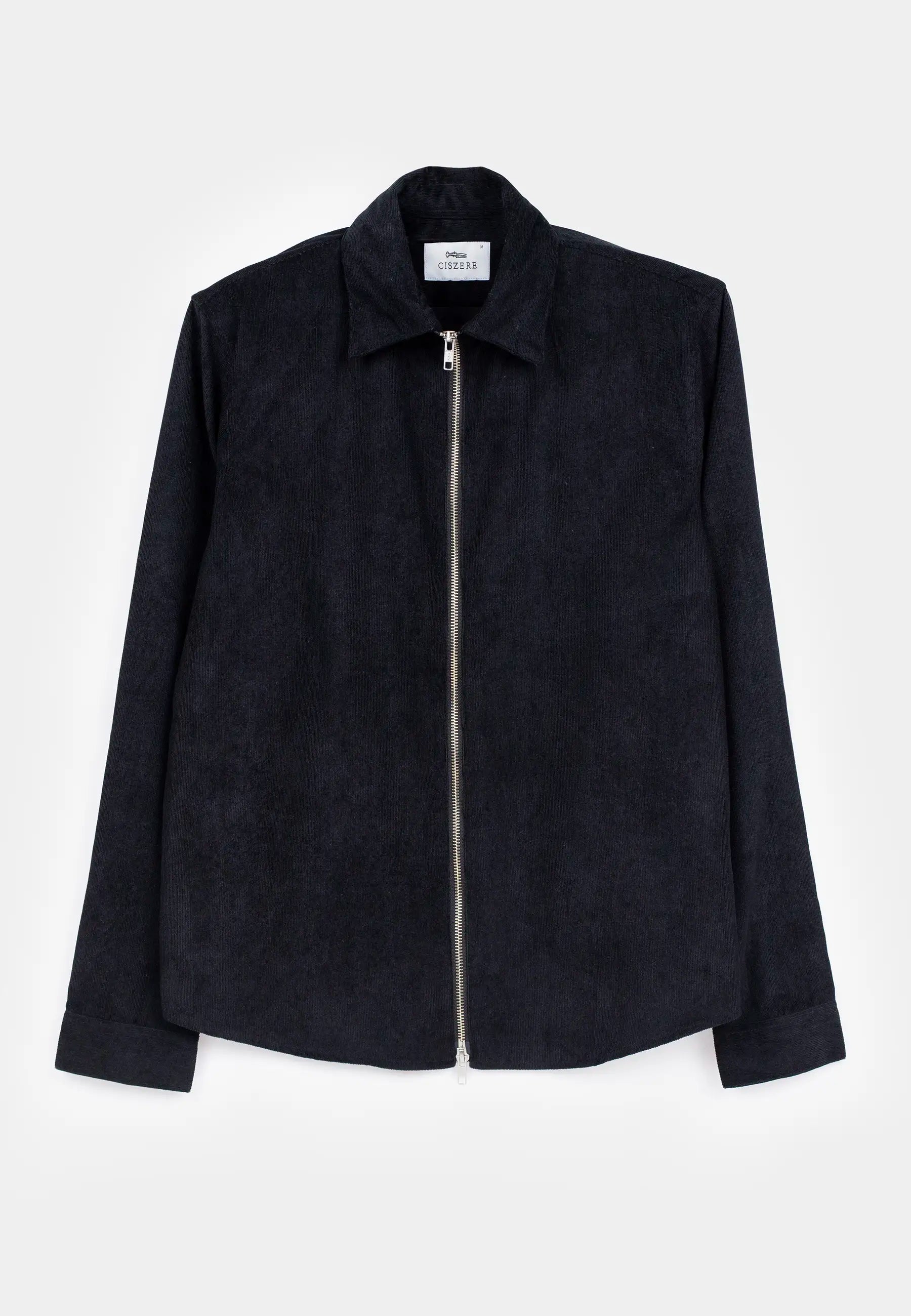 Aden cord zip shirt - Shaded black