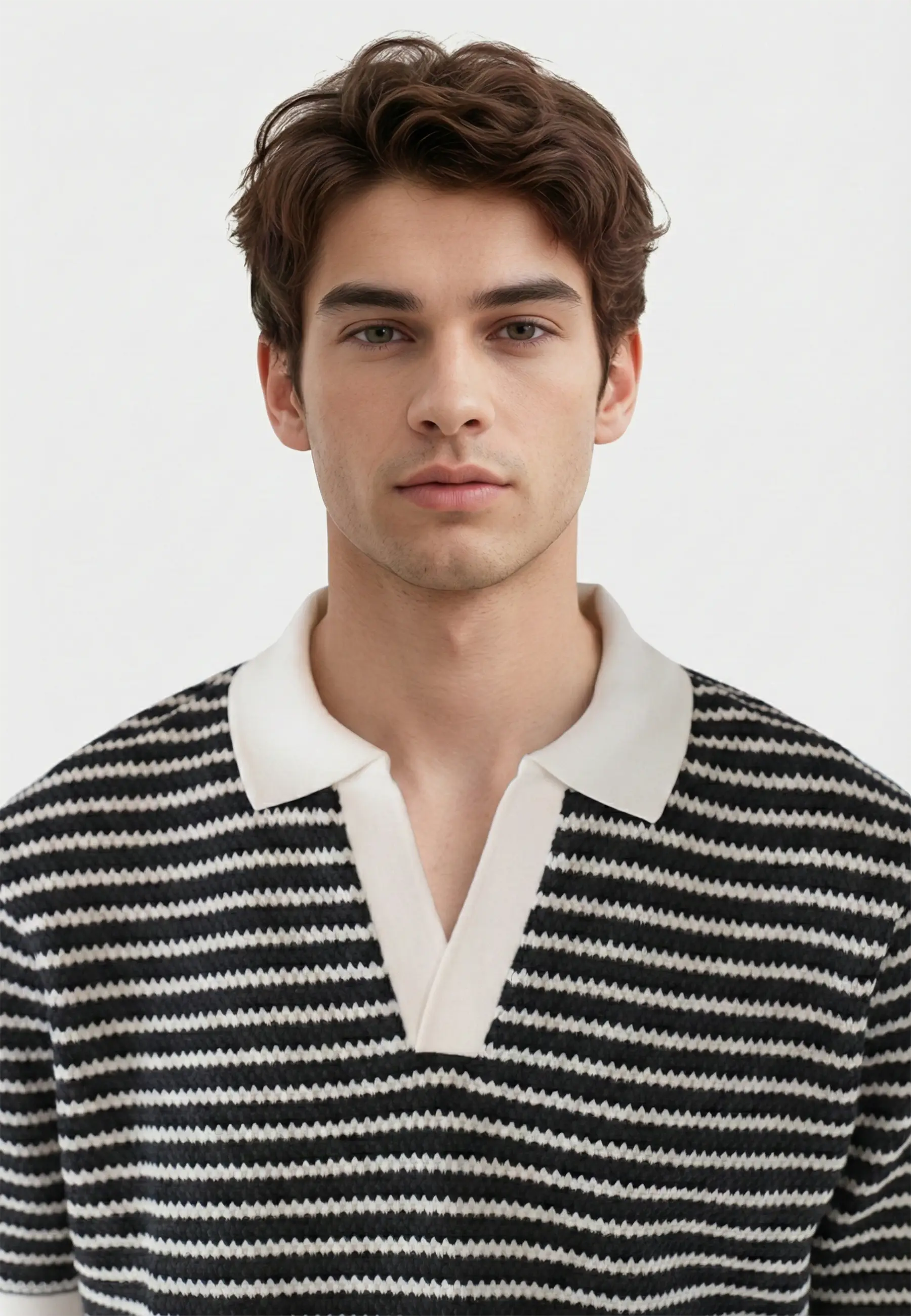 Alar crochet polo - Striped black