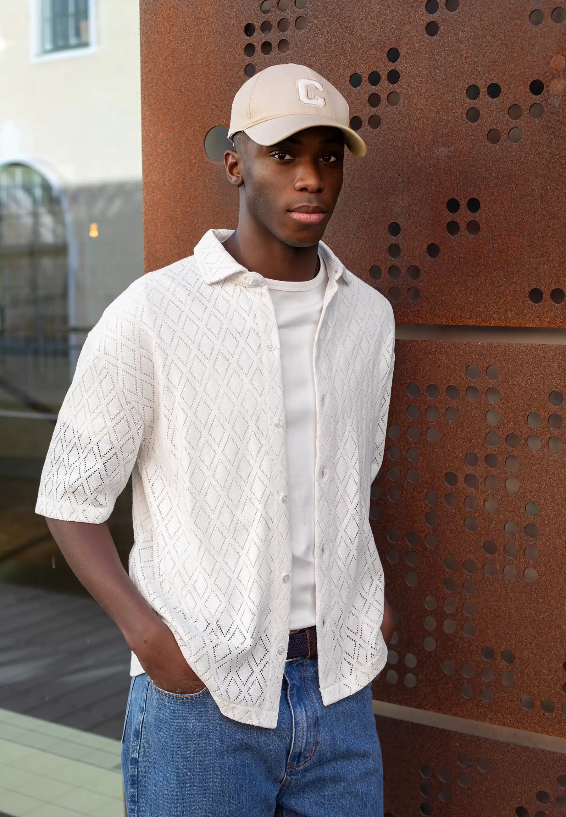 Art knitted shirt - Off white