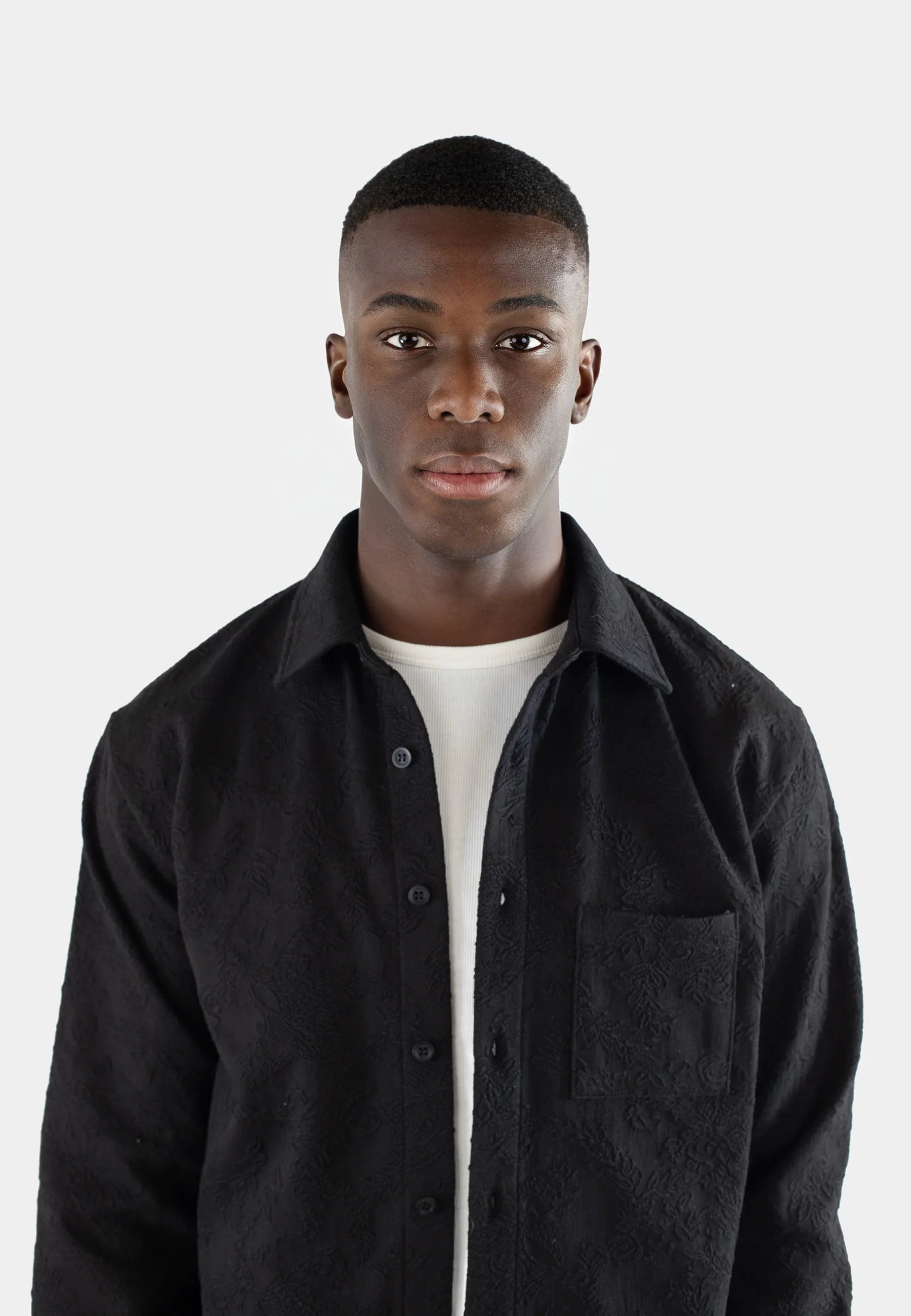 Rob jacquard print shirt - Black