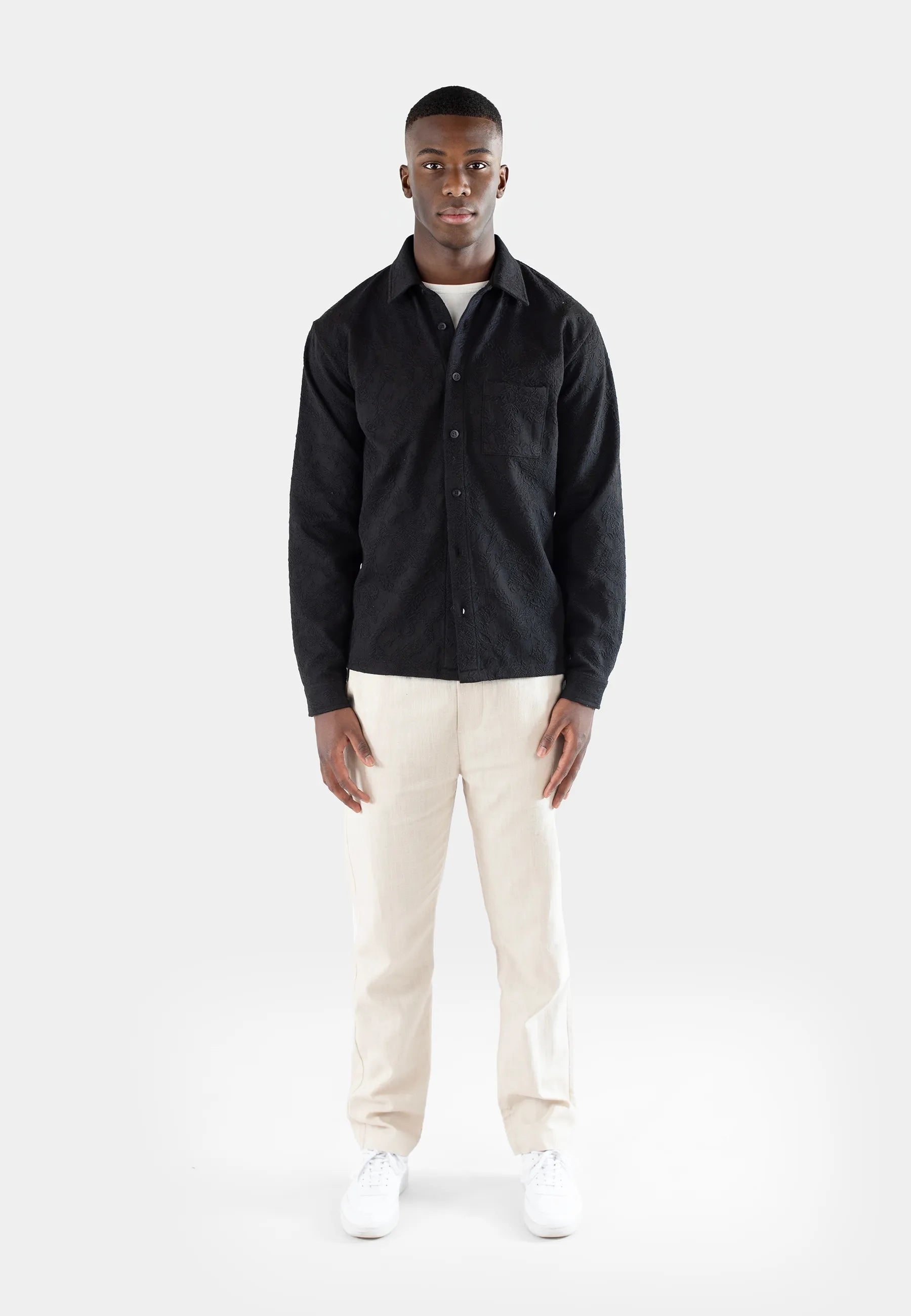 Rob jacquard print shirt - Black