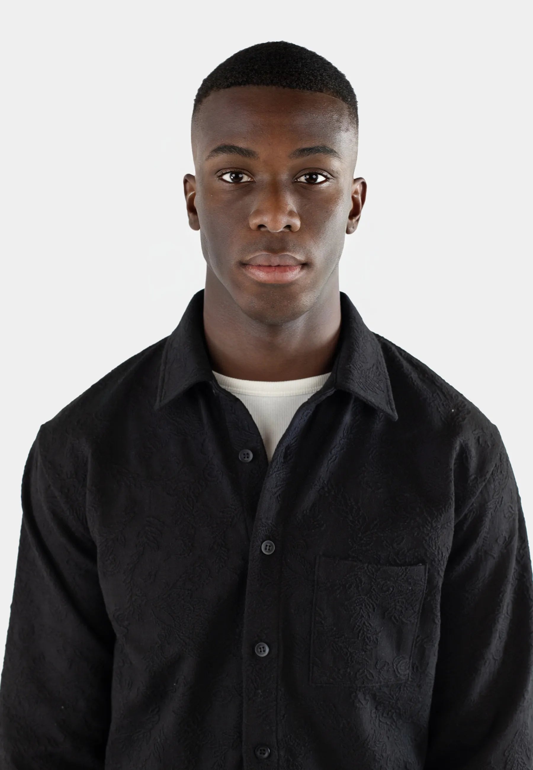 Rob jacquard print shirt - Black