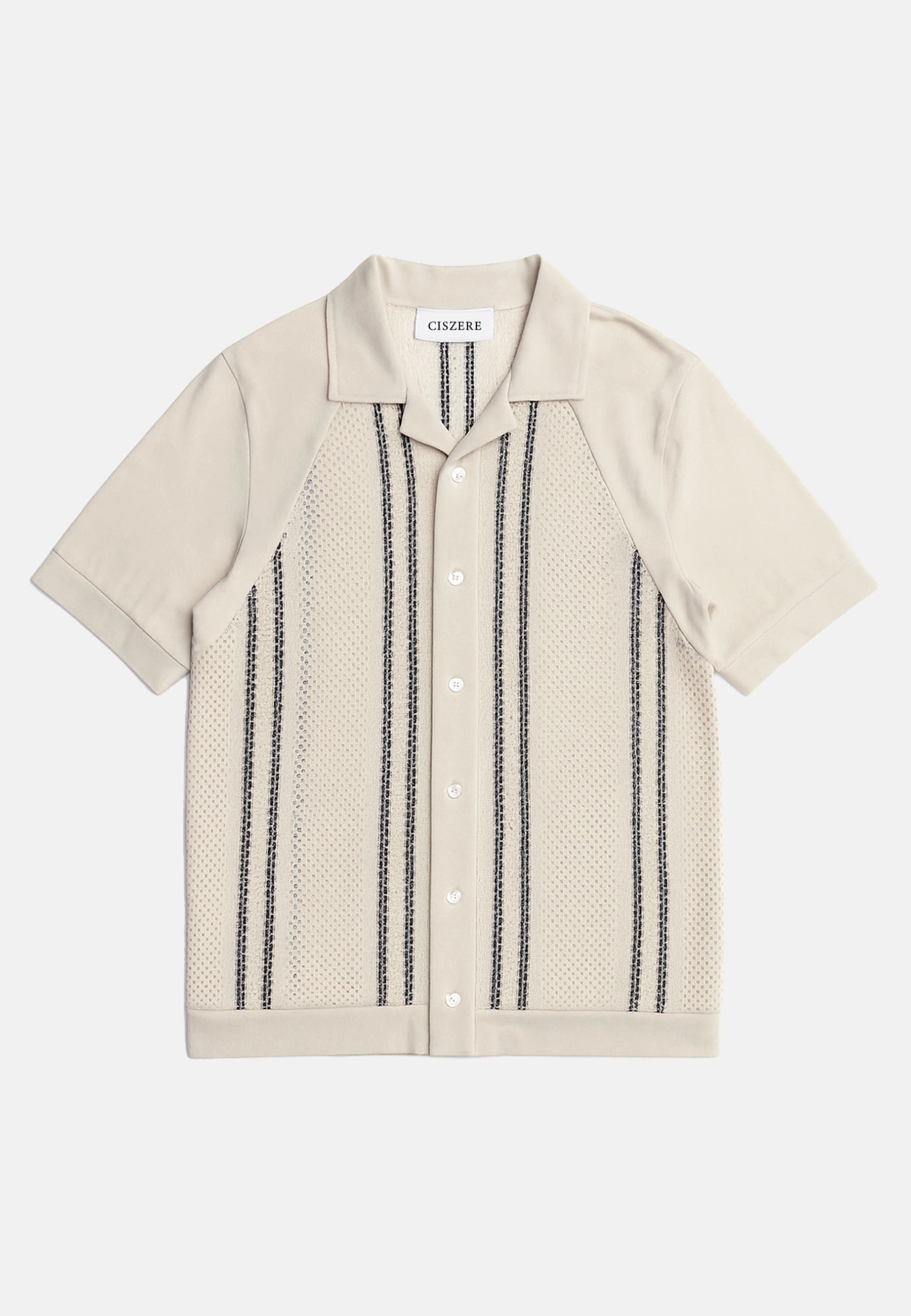 Bran crochet contrast shirt - Beige