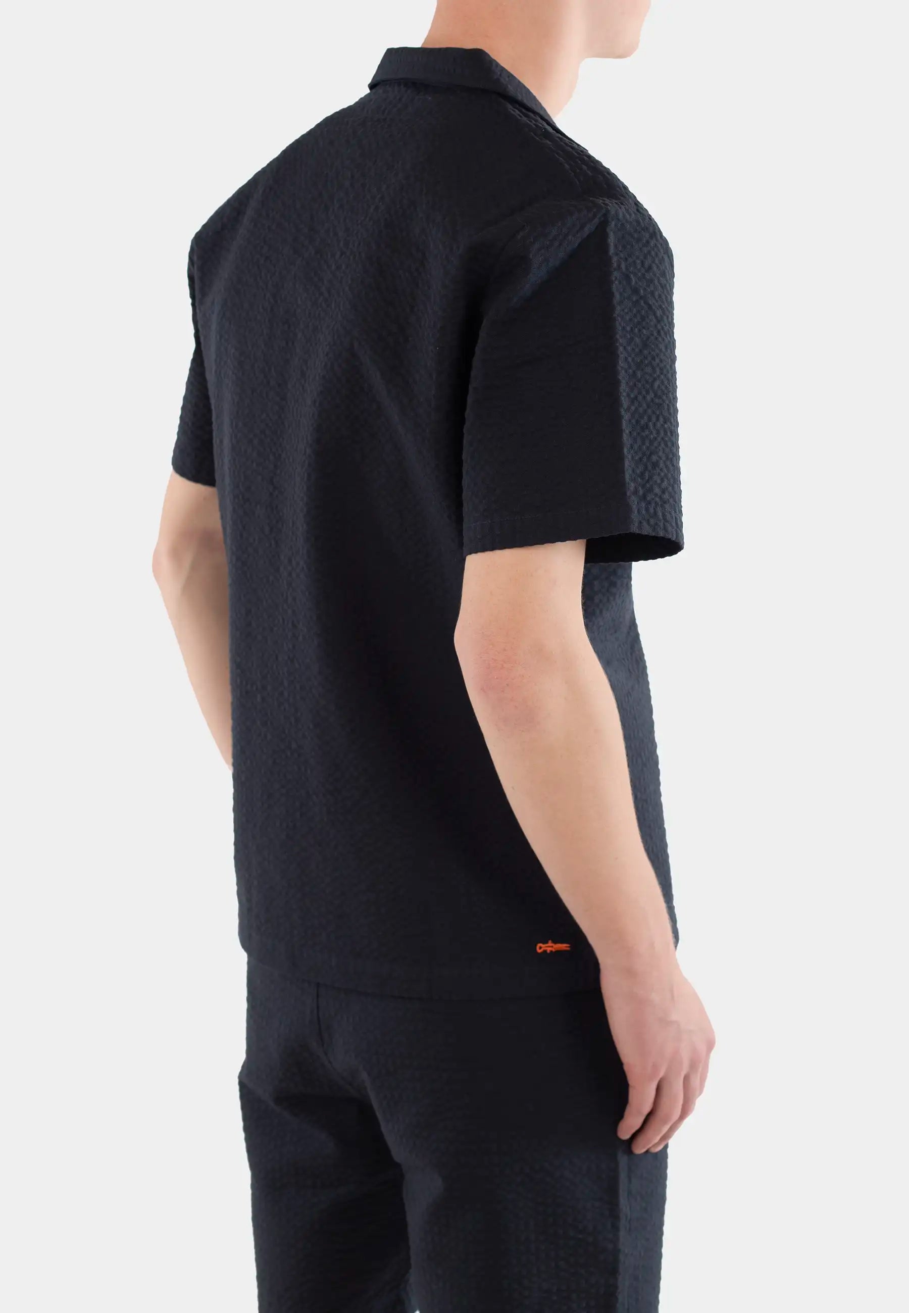 Brody seersucker shirt - Navy