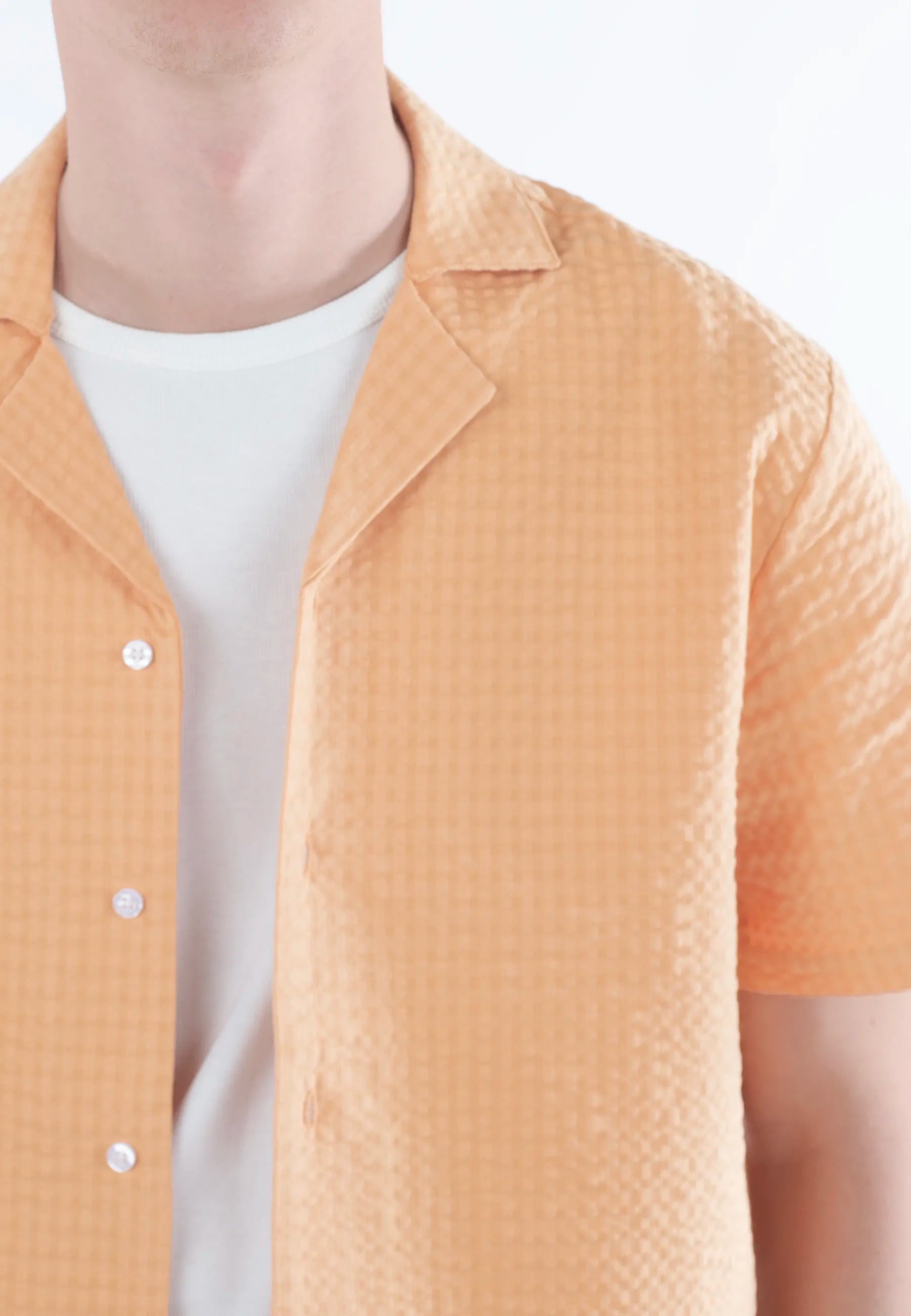Brody seersucker shirt - Peach