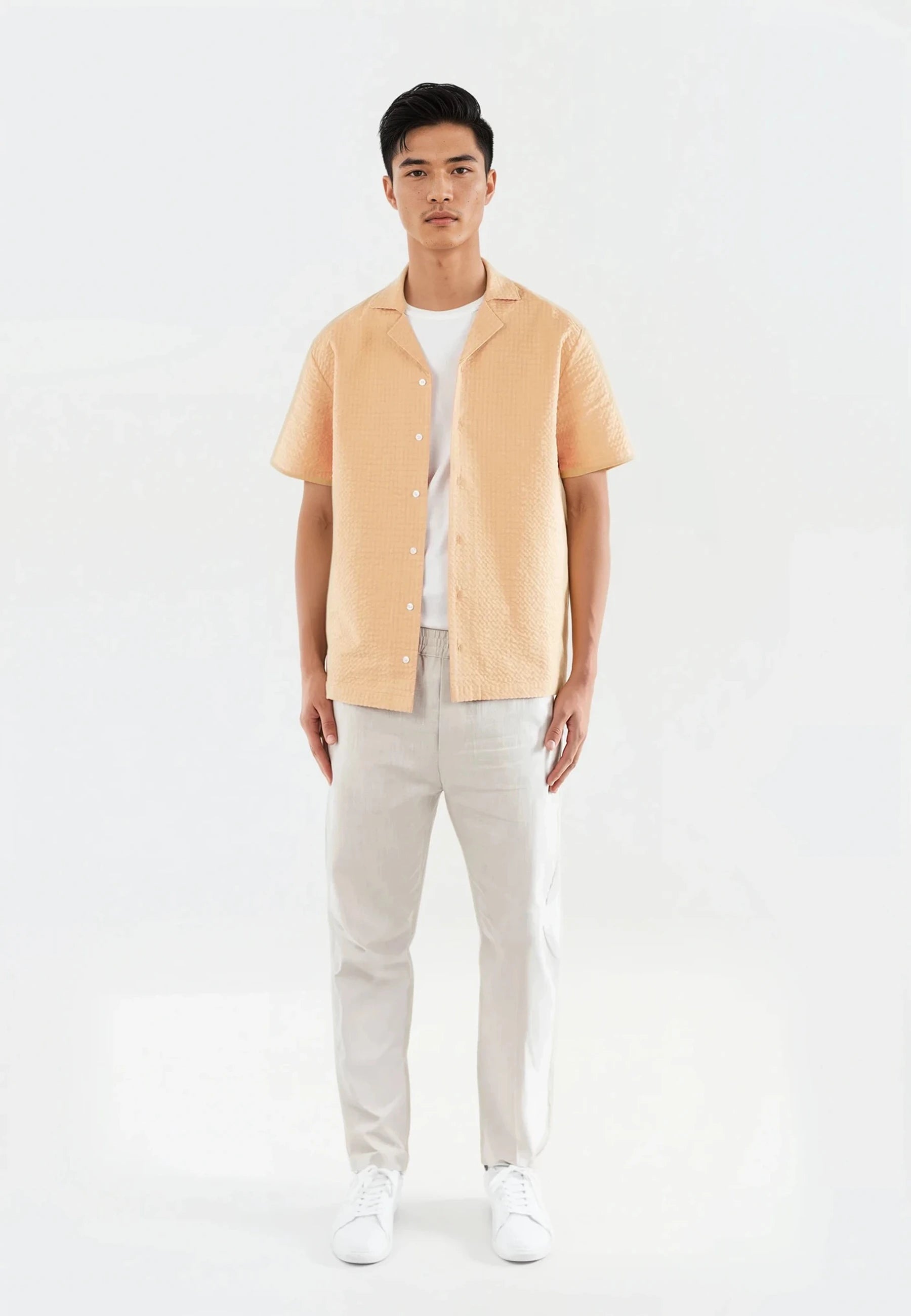 Brody seersucker shirt - Peach