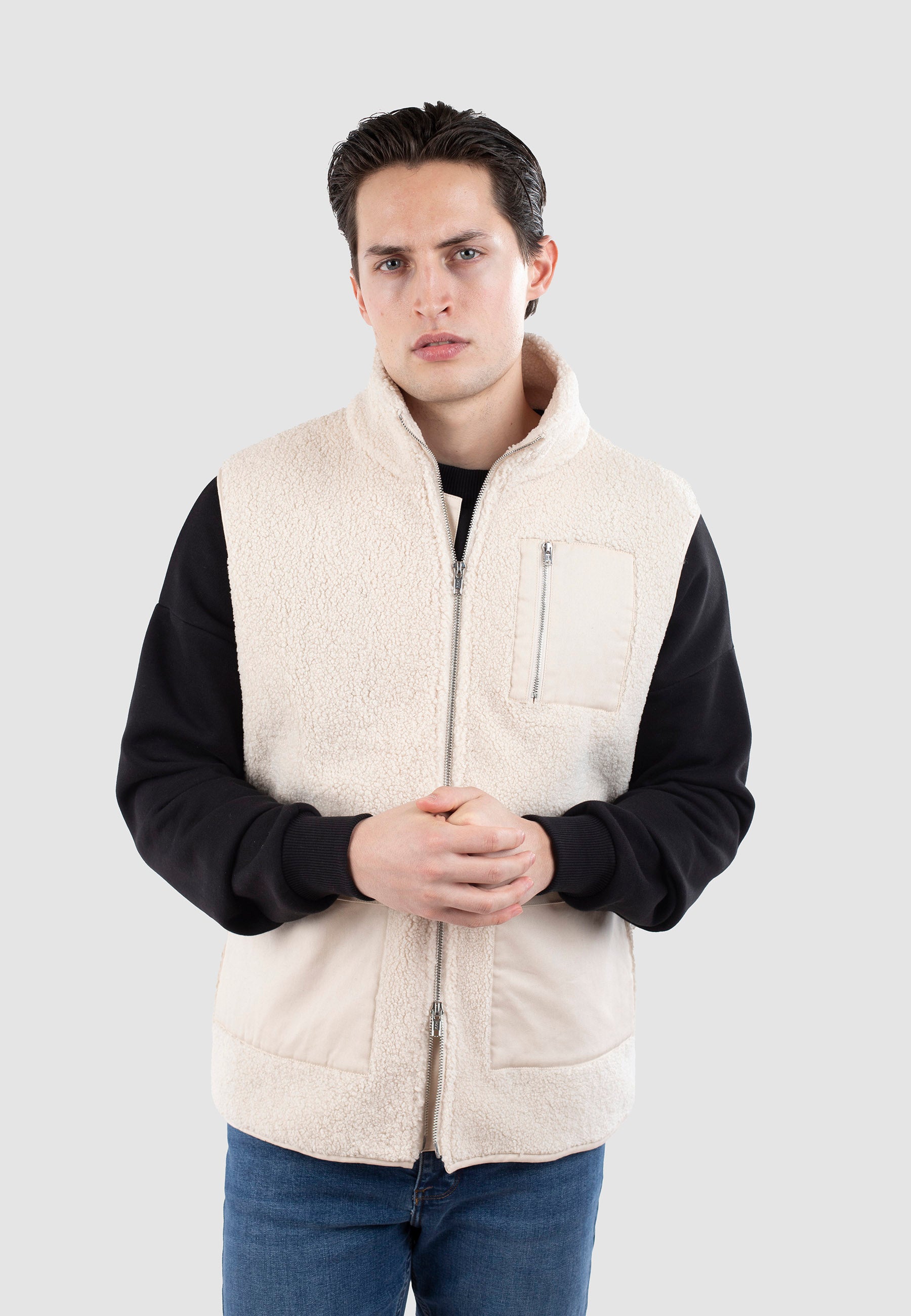 Remy pile vest - Light beige