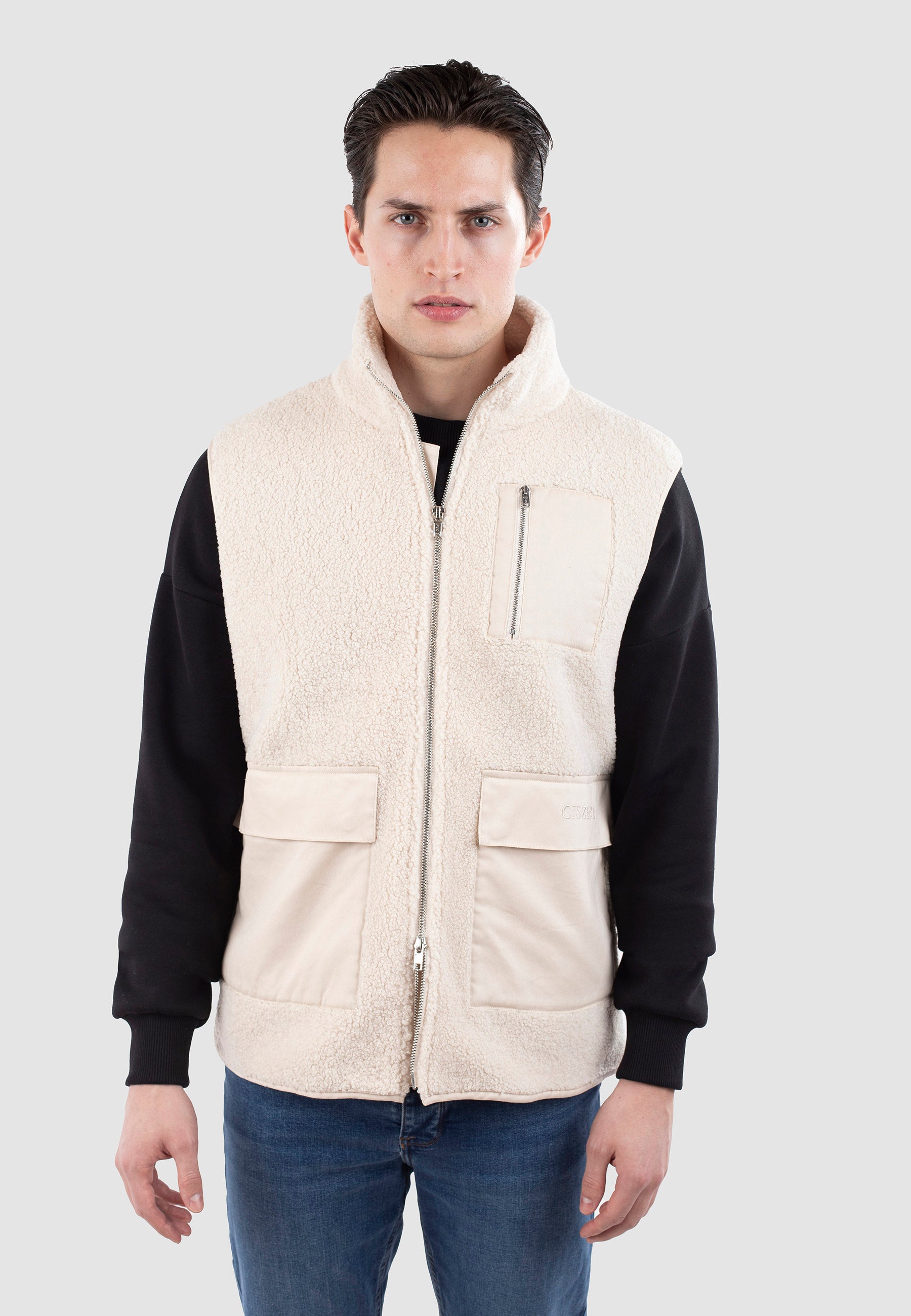 Remy pile vest - Light beige