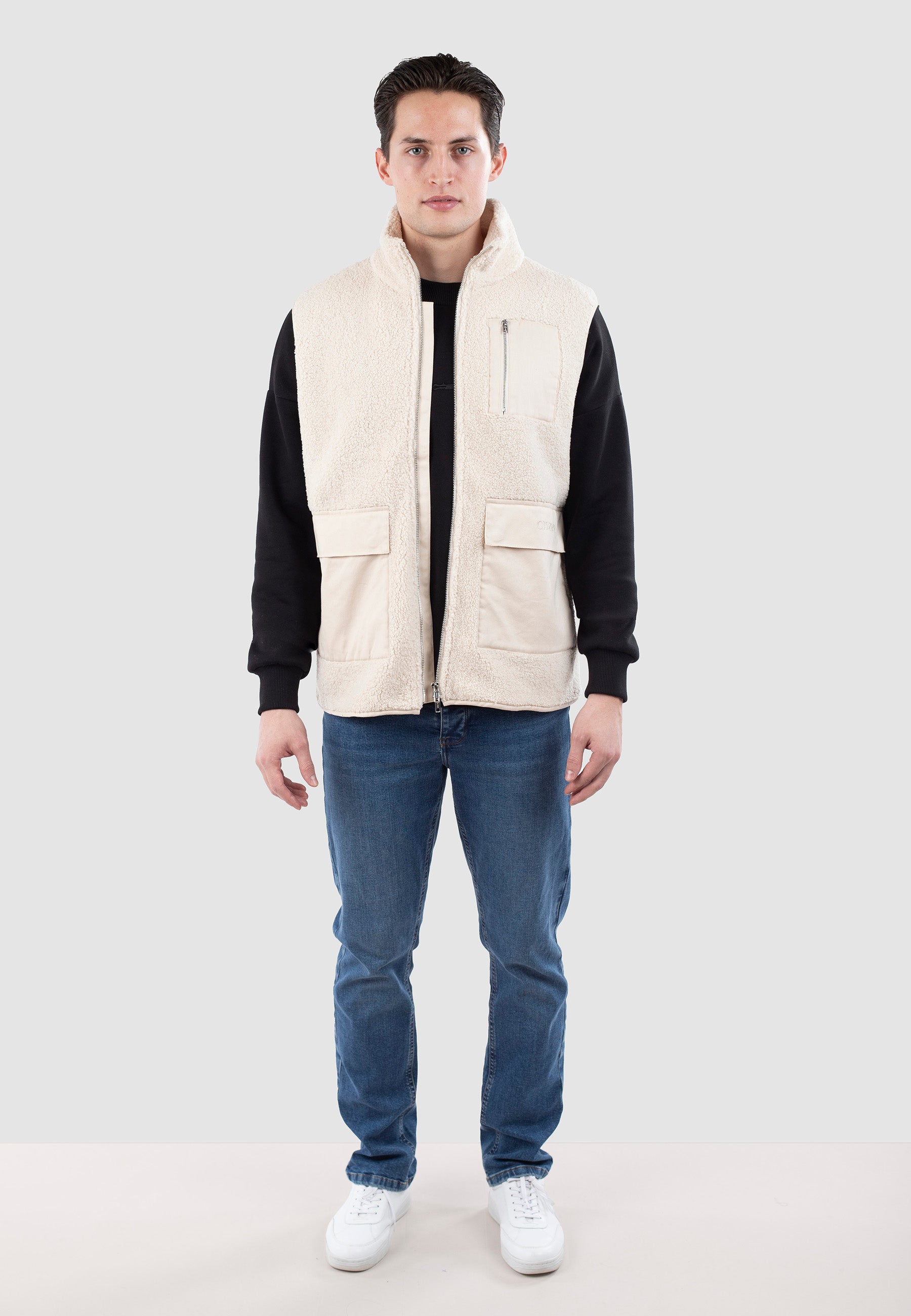 Remy pile vest - Light beige