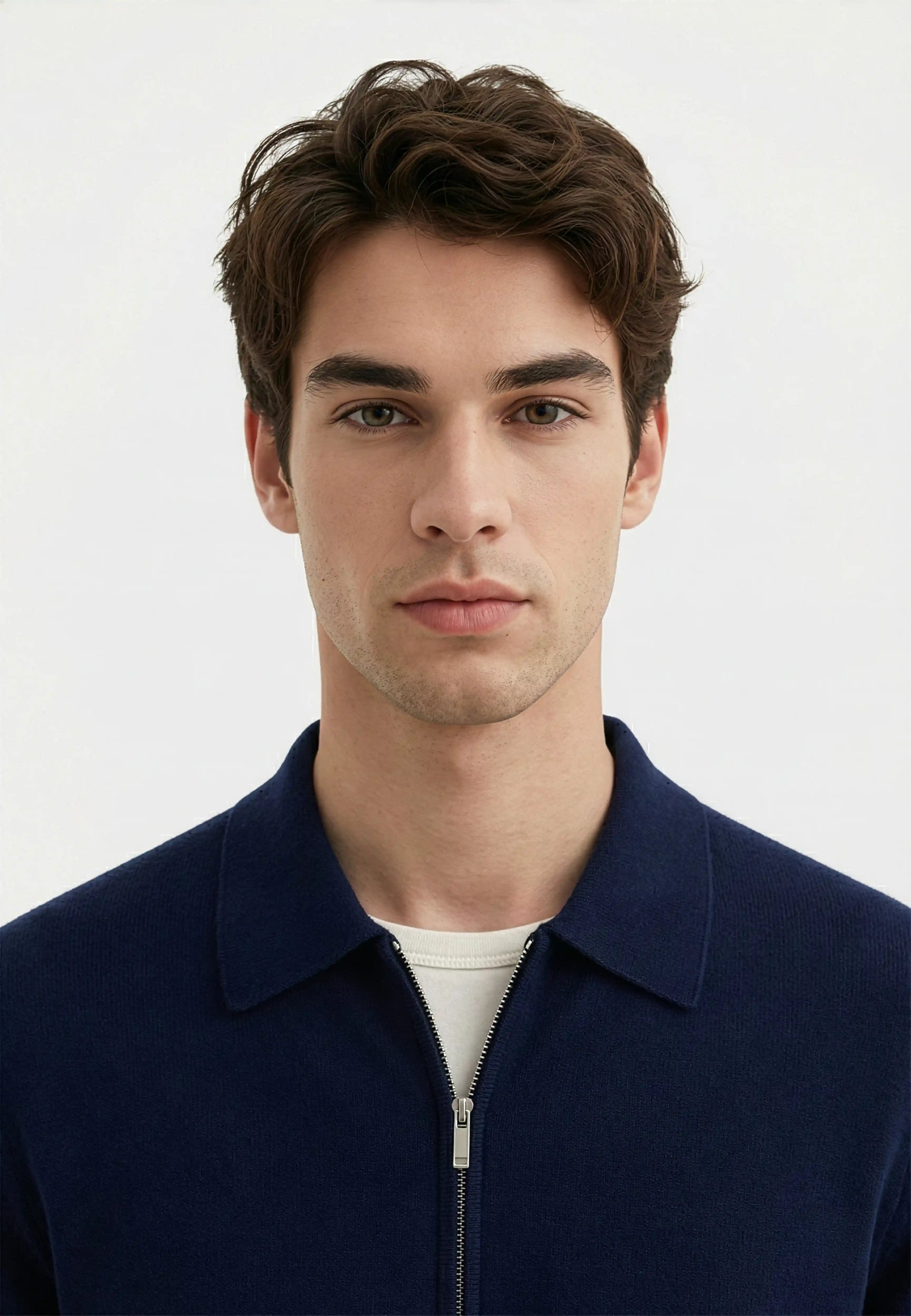 Colby knitted full zip - Blue