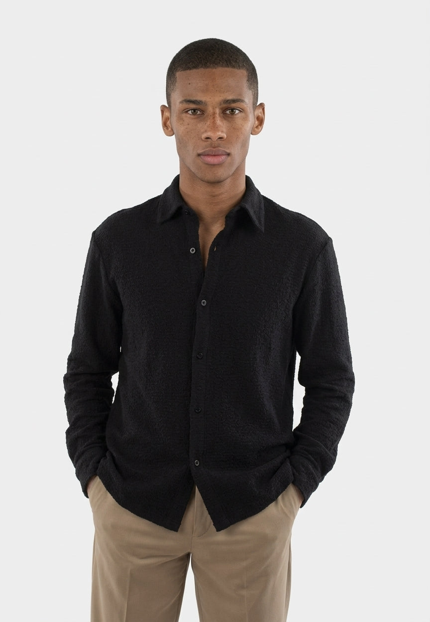 Damien boucle shirt - Black