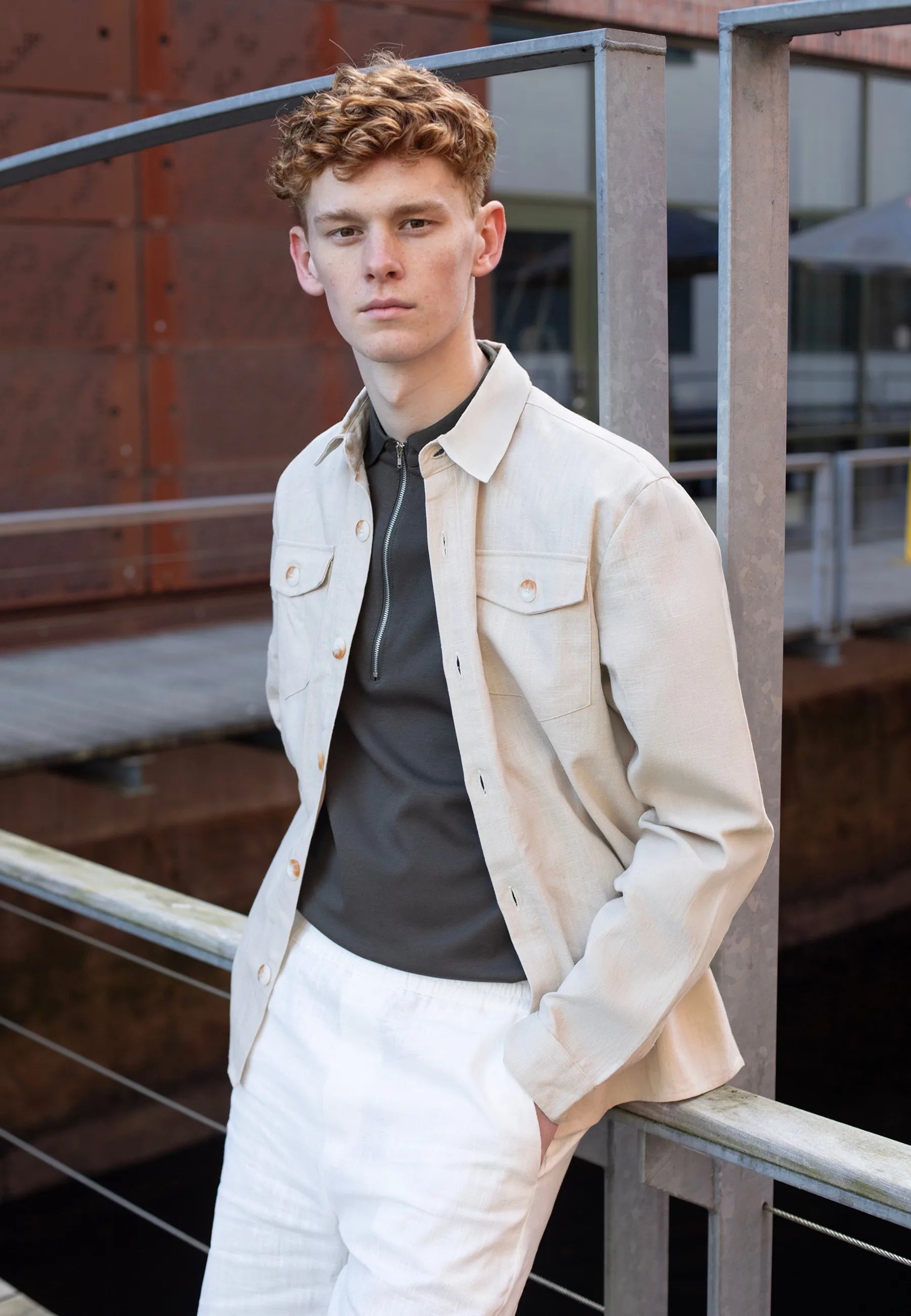 Dani linneovershirt - Beige