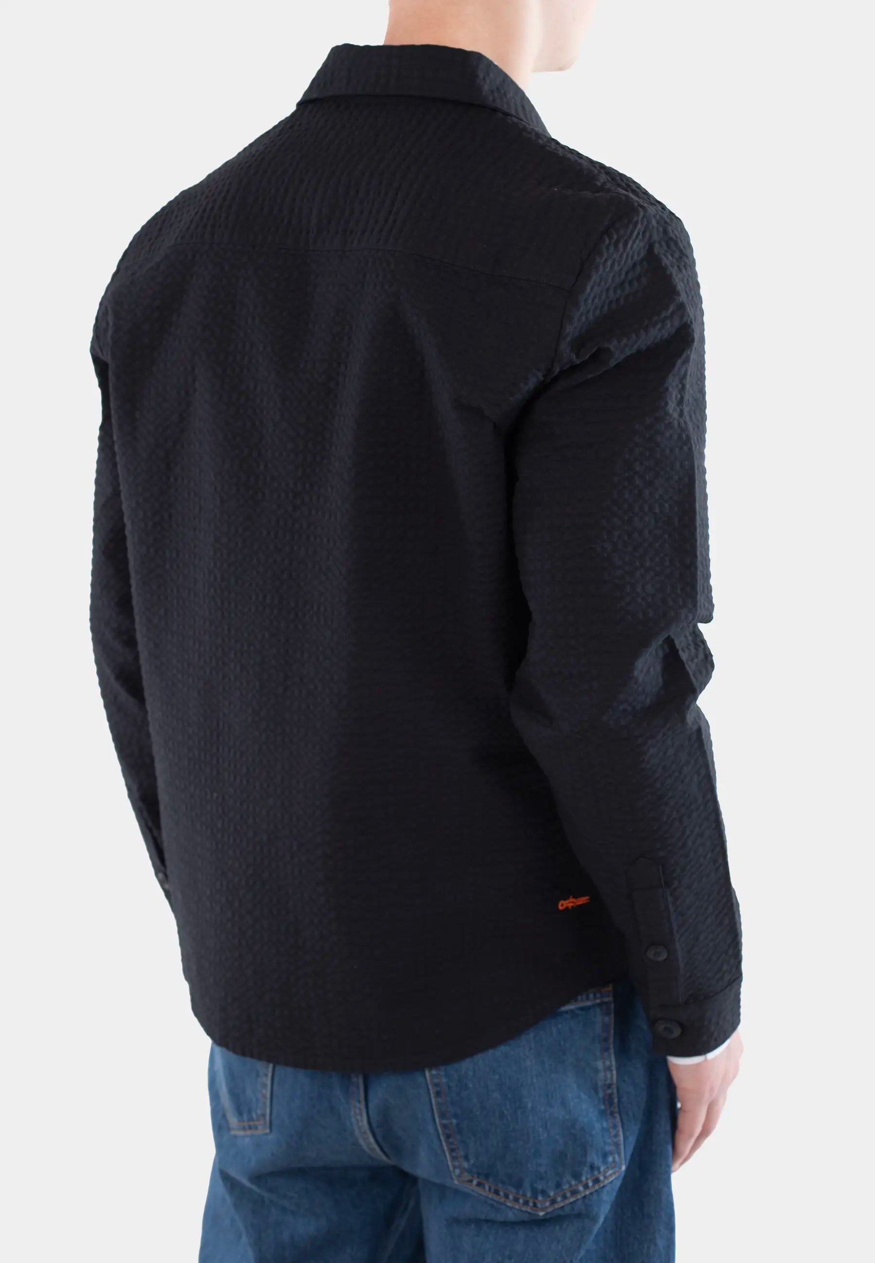 Dawson seersucker overshirt - Navy