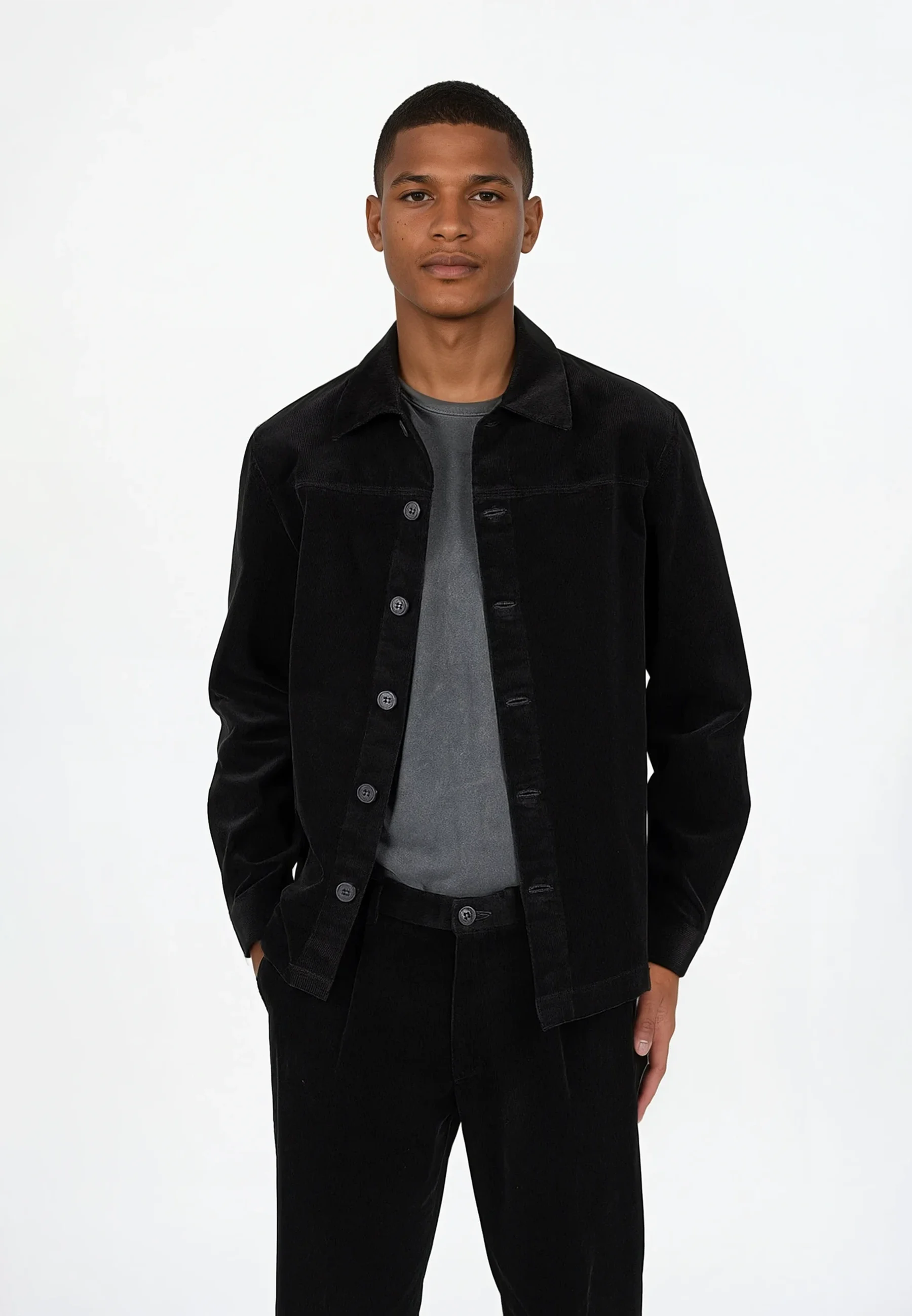 Dylan cord overshirt 3.0 - Black