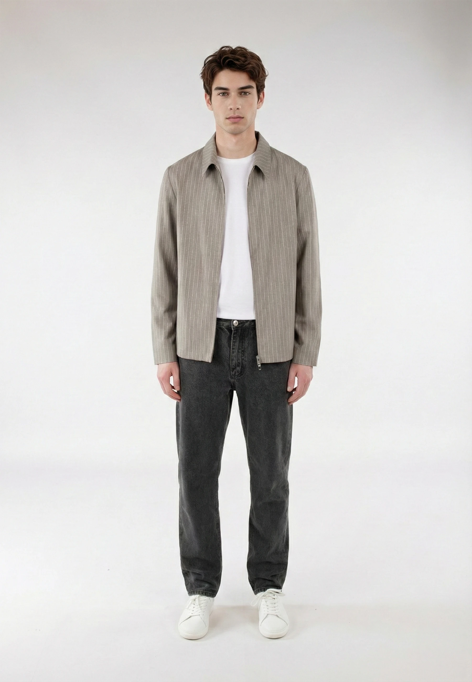 Evander suit zip overshirt - Taupe