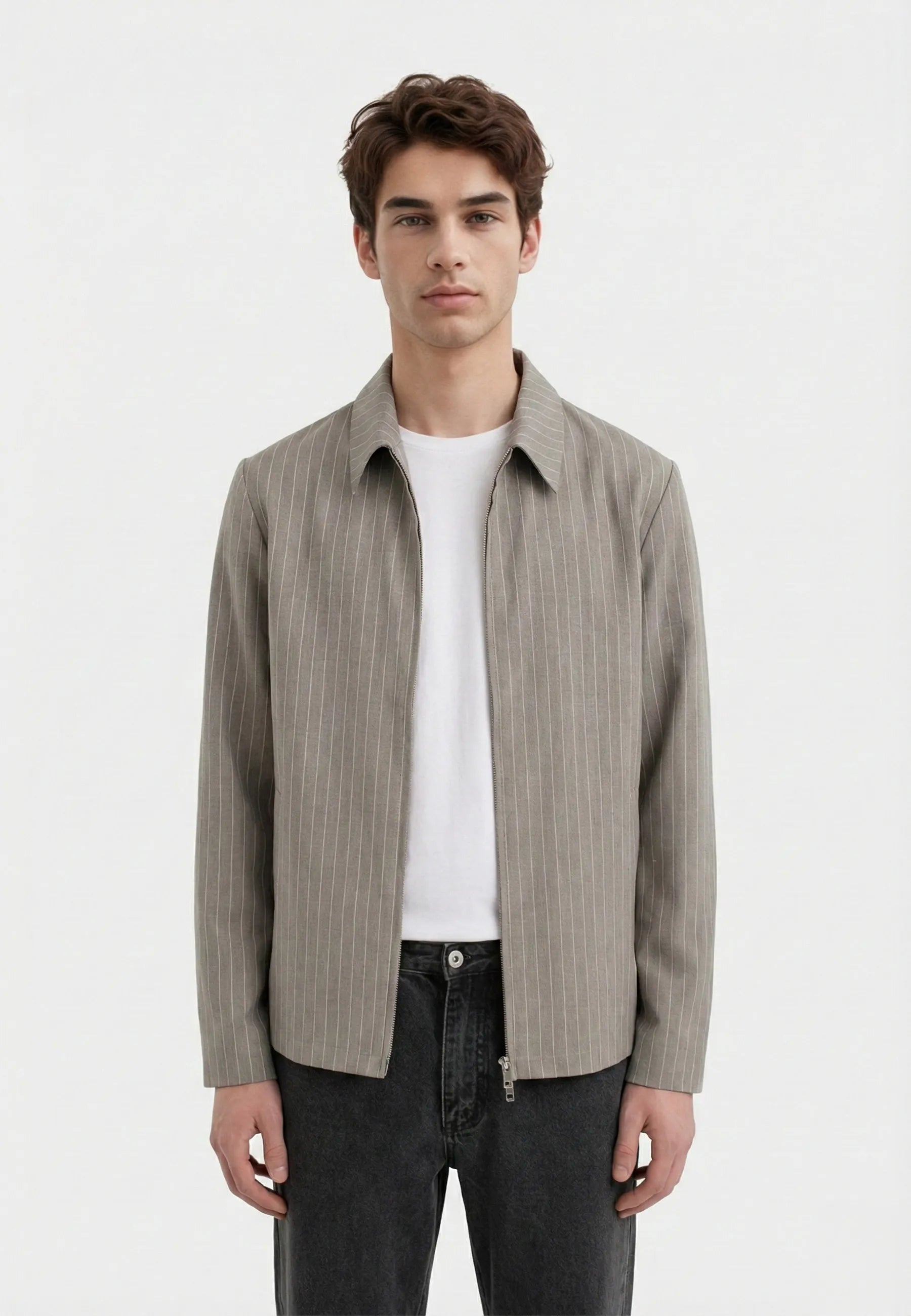 Evander suit zip overshirt - Taupe
