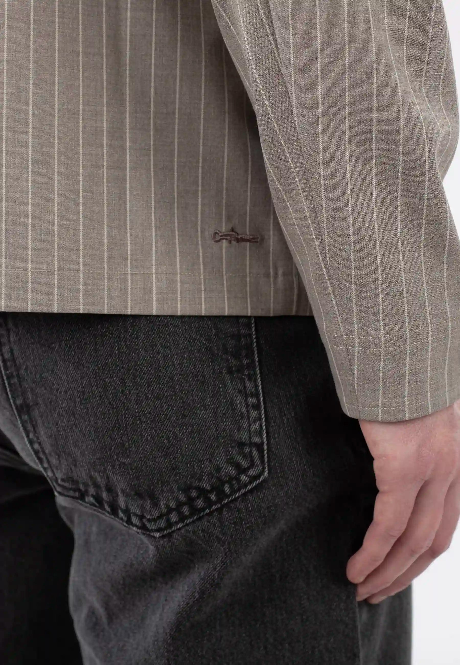 Evander suit zip overshirt - Taupe