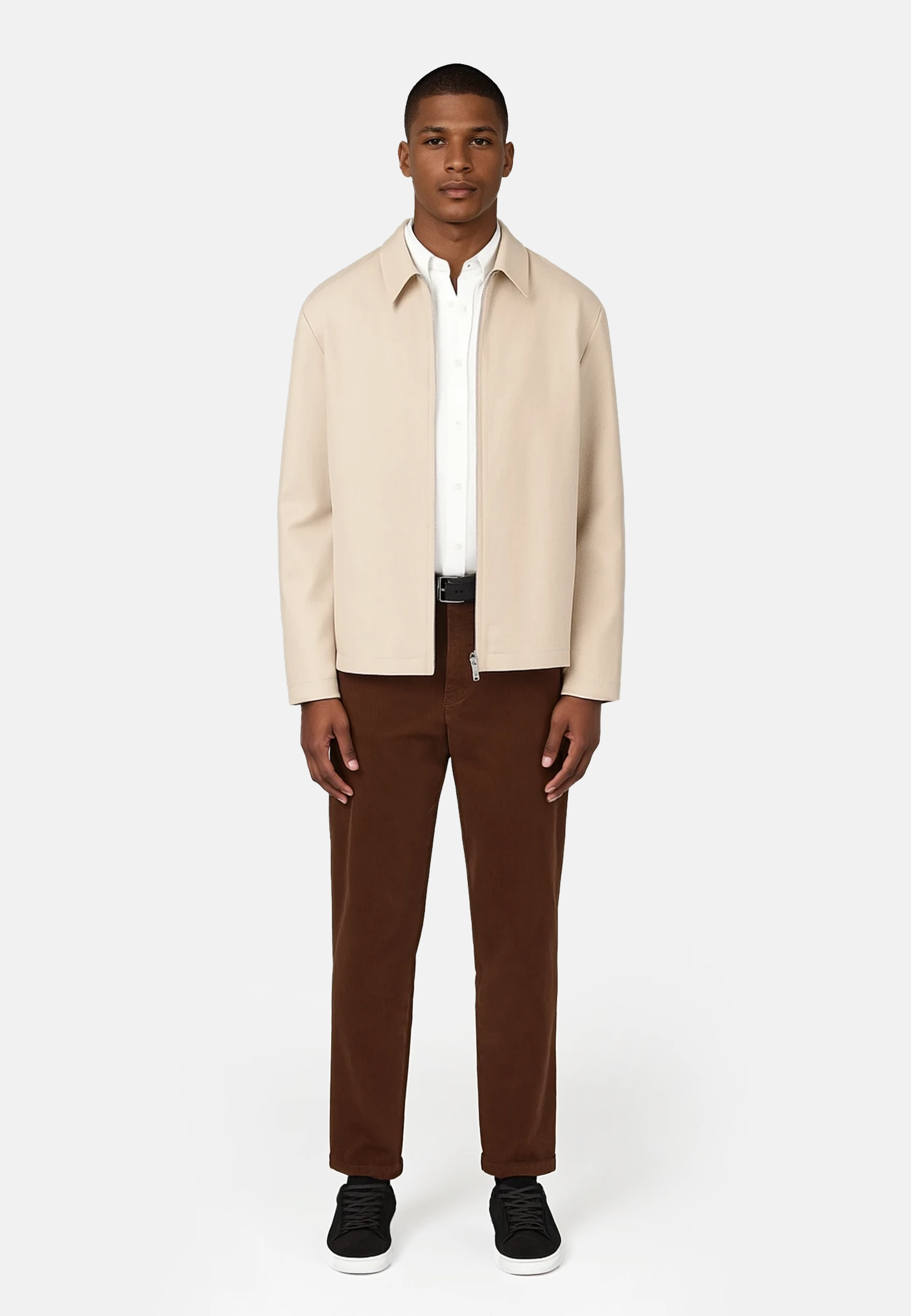 Evander overshirt med dragkedja - Beige