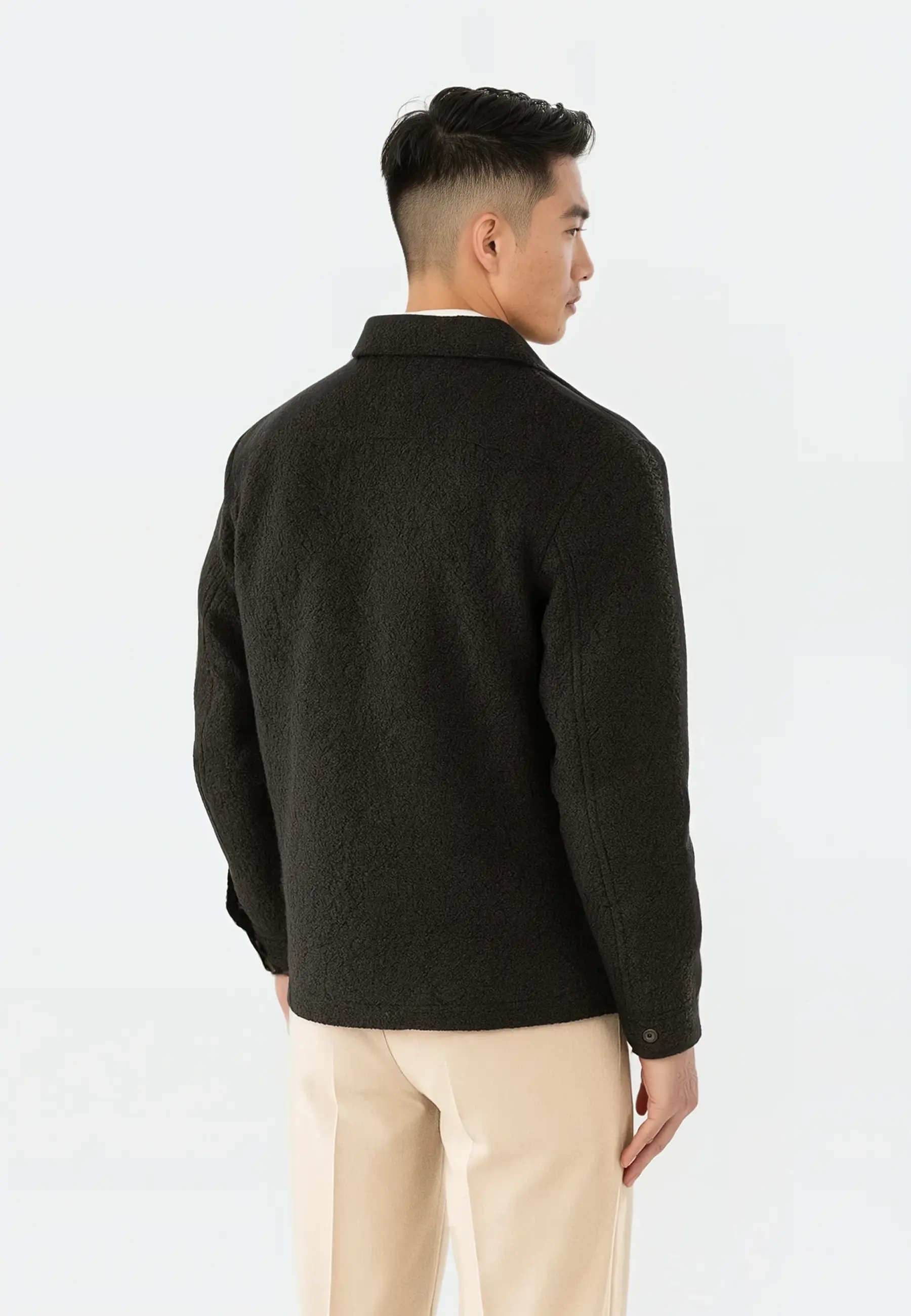 Fred bouclé overshirt- Svart