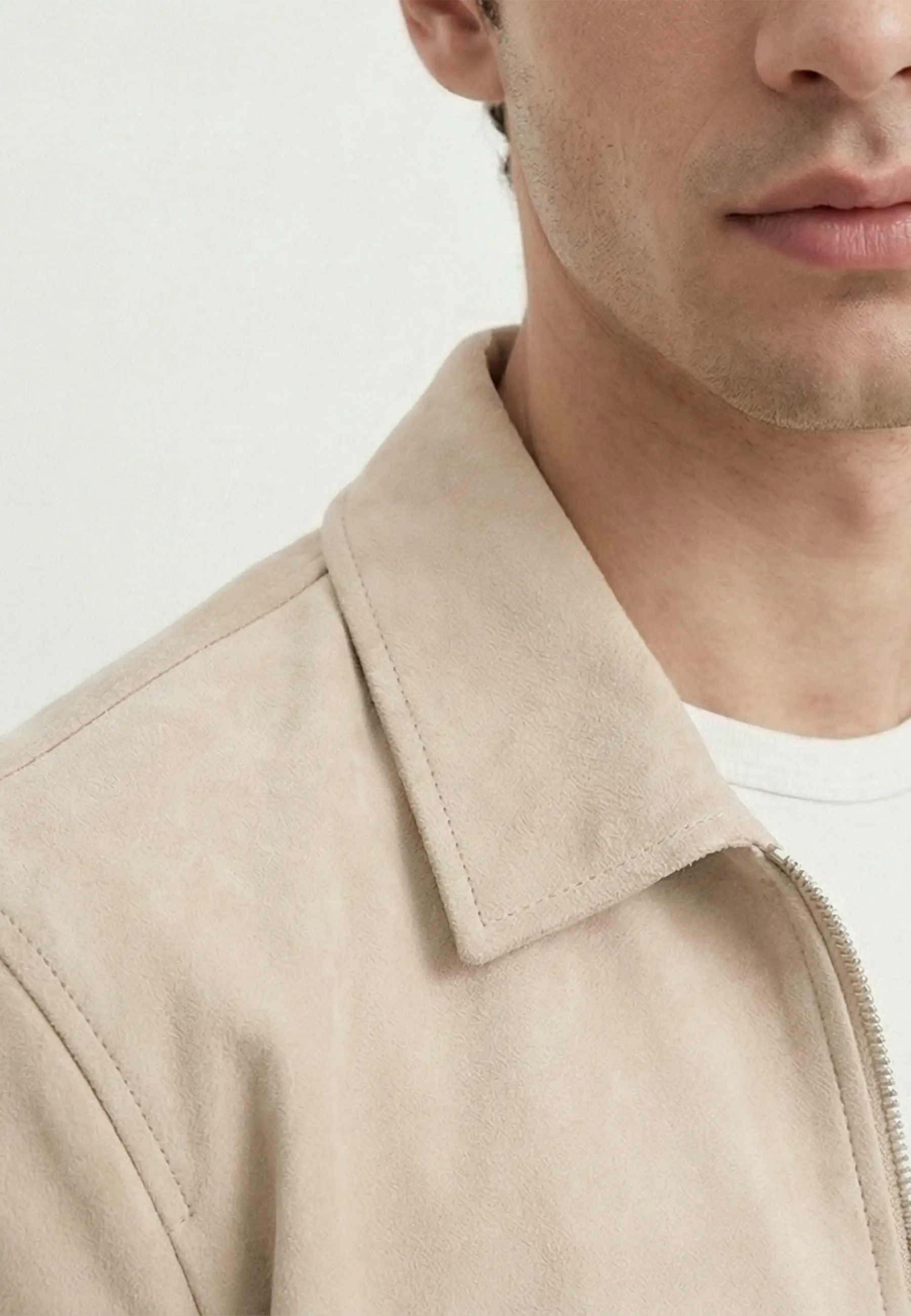 Neo vegan suede overshirt 2.0 - Beige