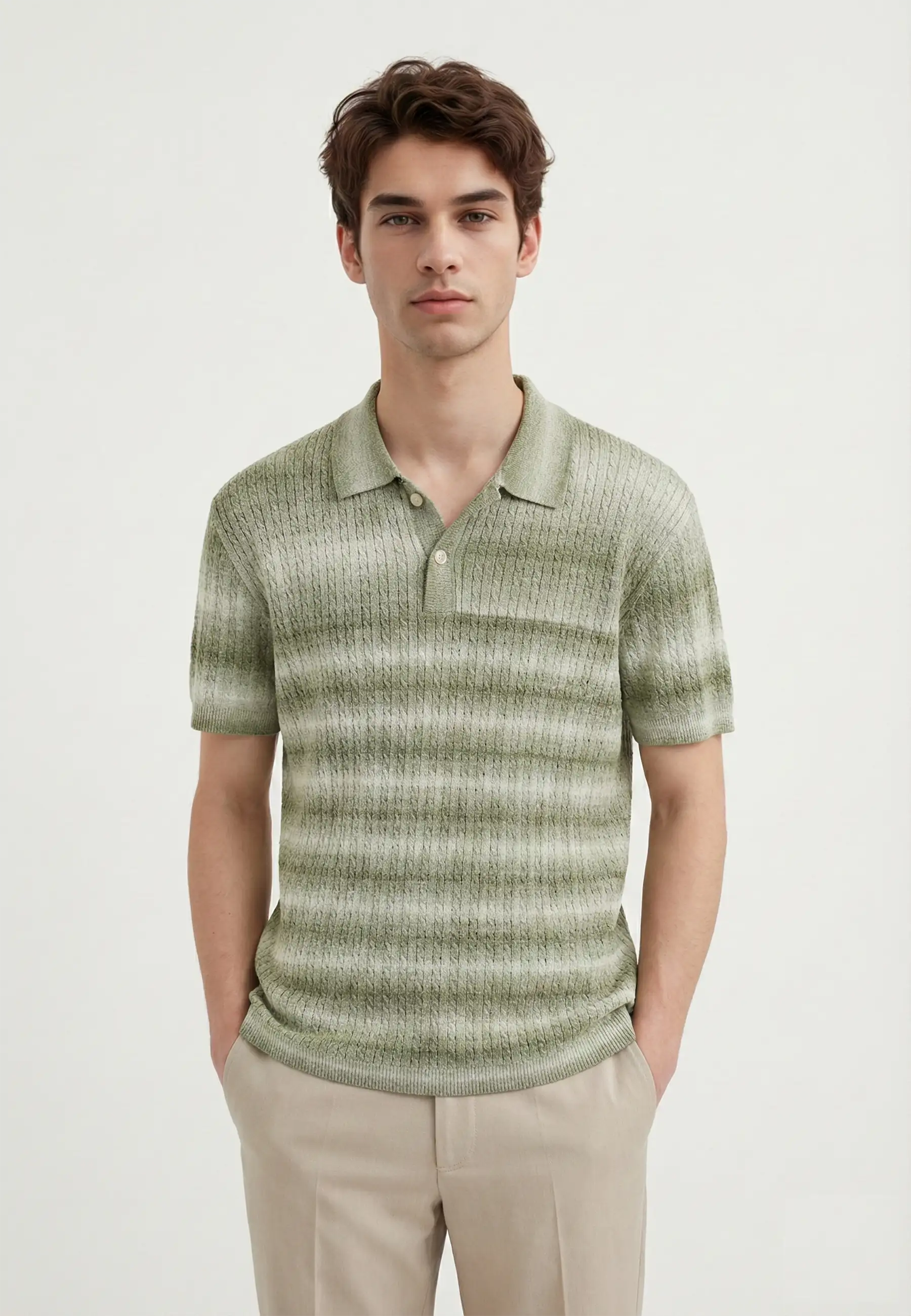 Gabe knitted polo - Green