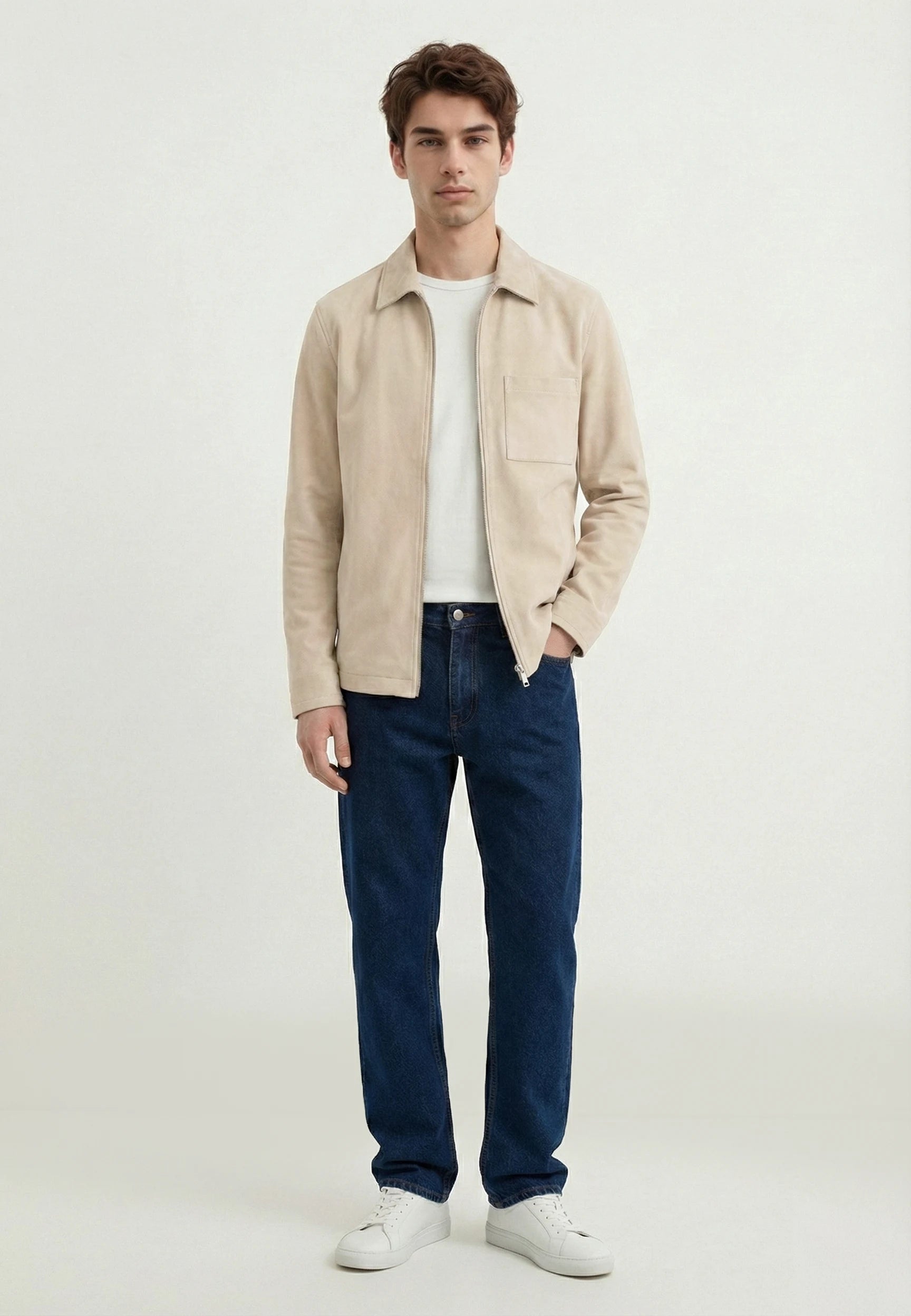 Neo vegan suede overshirt 2.0 - Beige