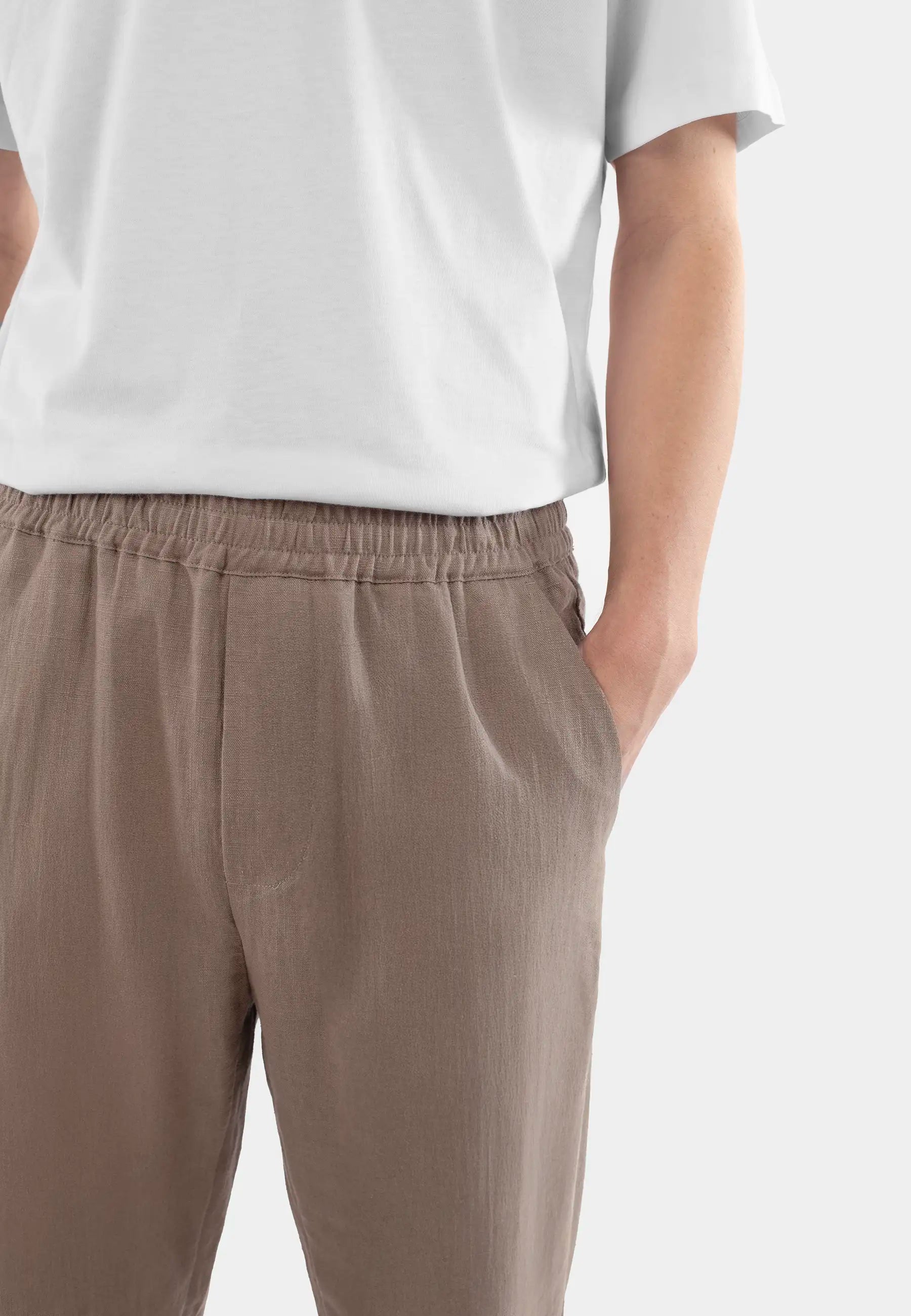 Harlow linen trousers - Light brown
