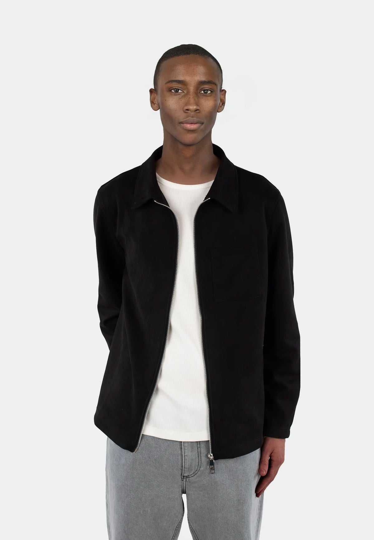 Neo vegan suede overshirt 2.0 - Black