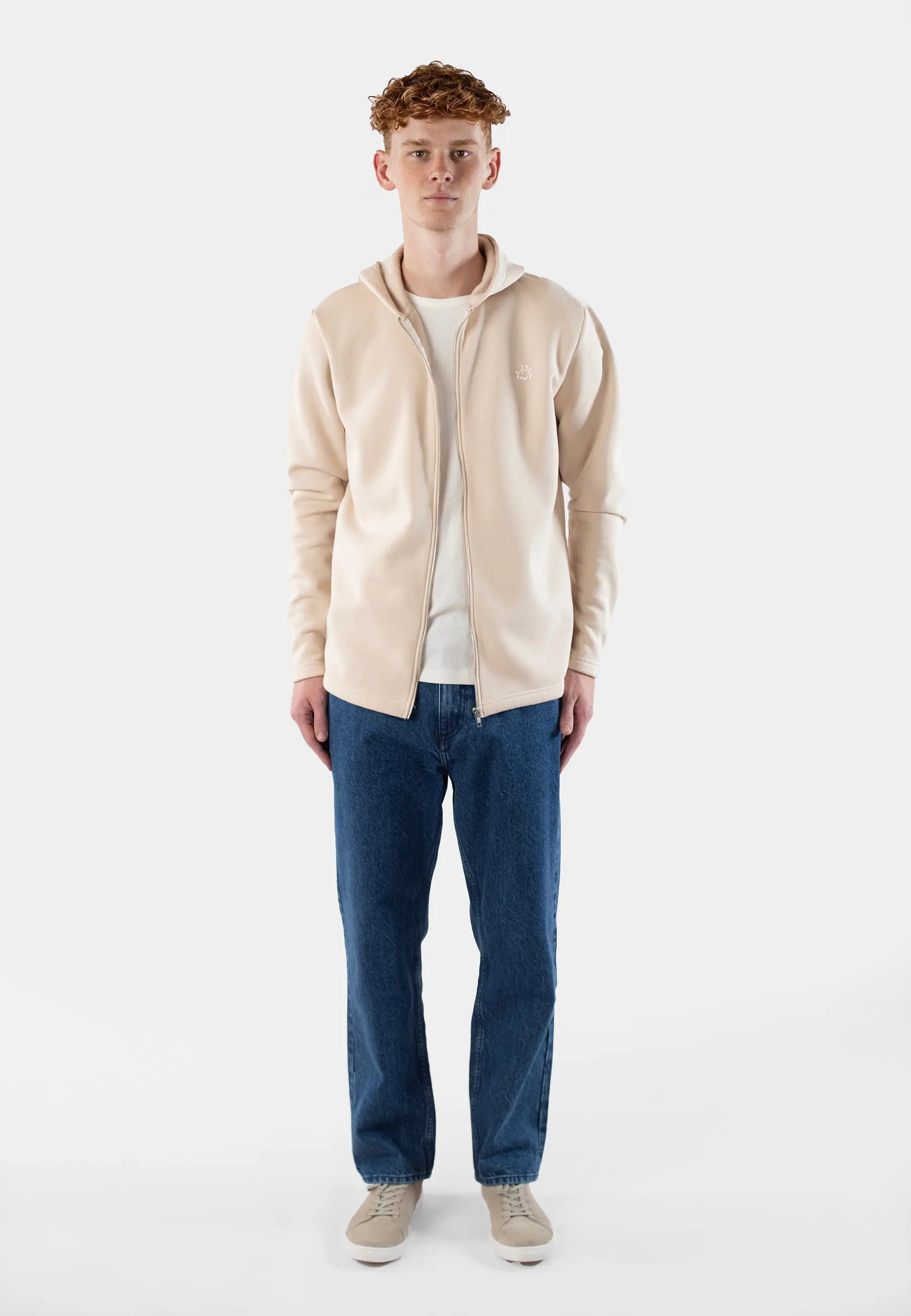 Meztli Ellipse full zip hoodie - Sand
