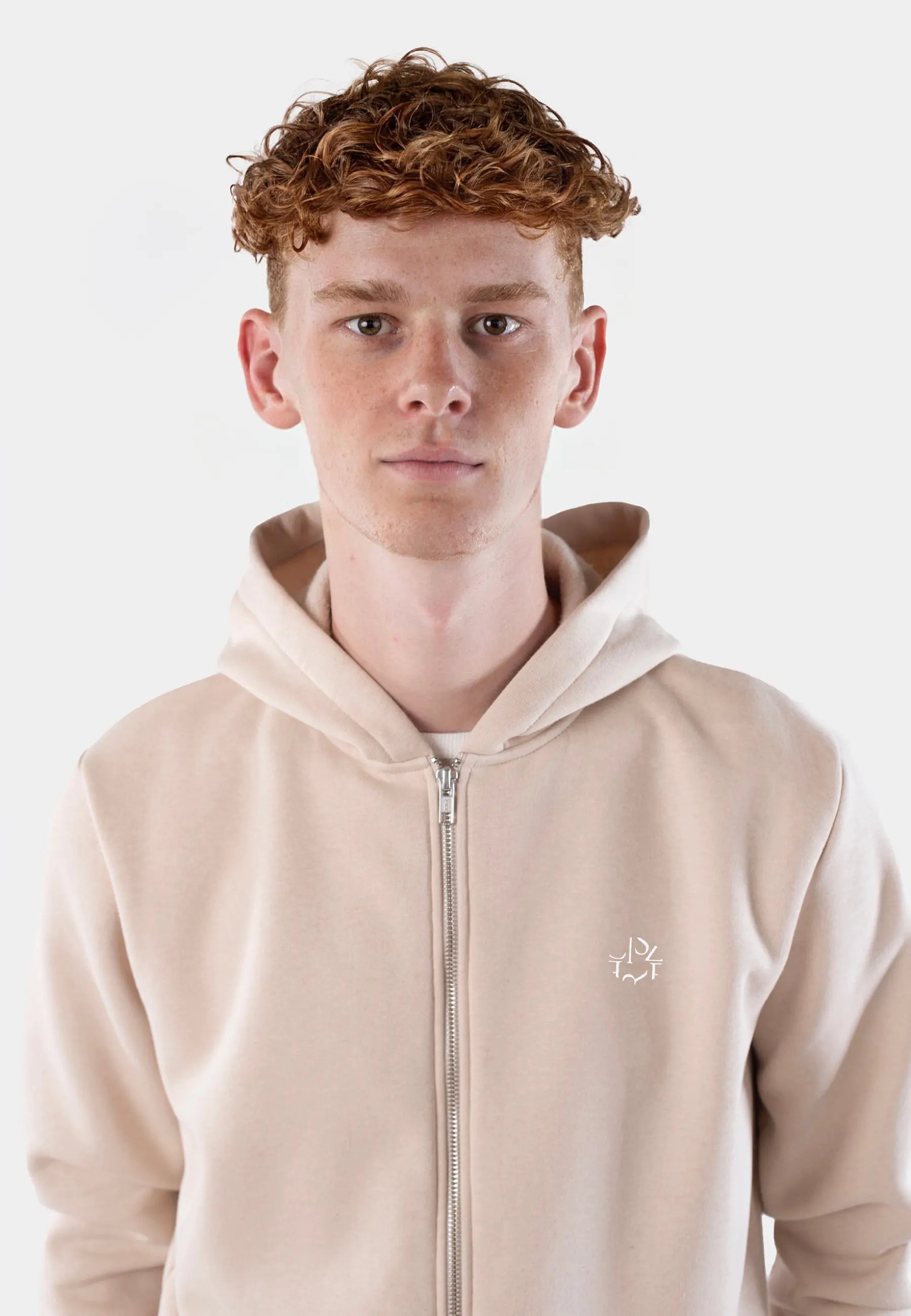 Meztli Ellipse full zip hoodie - Sand