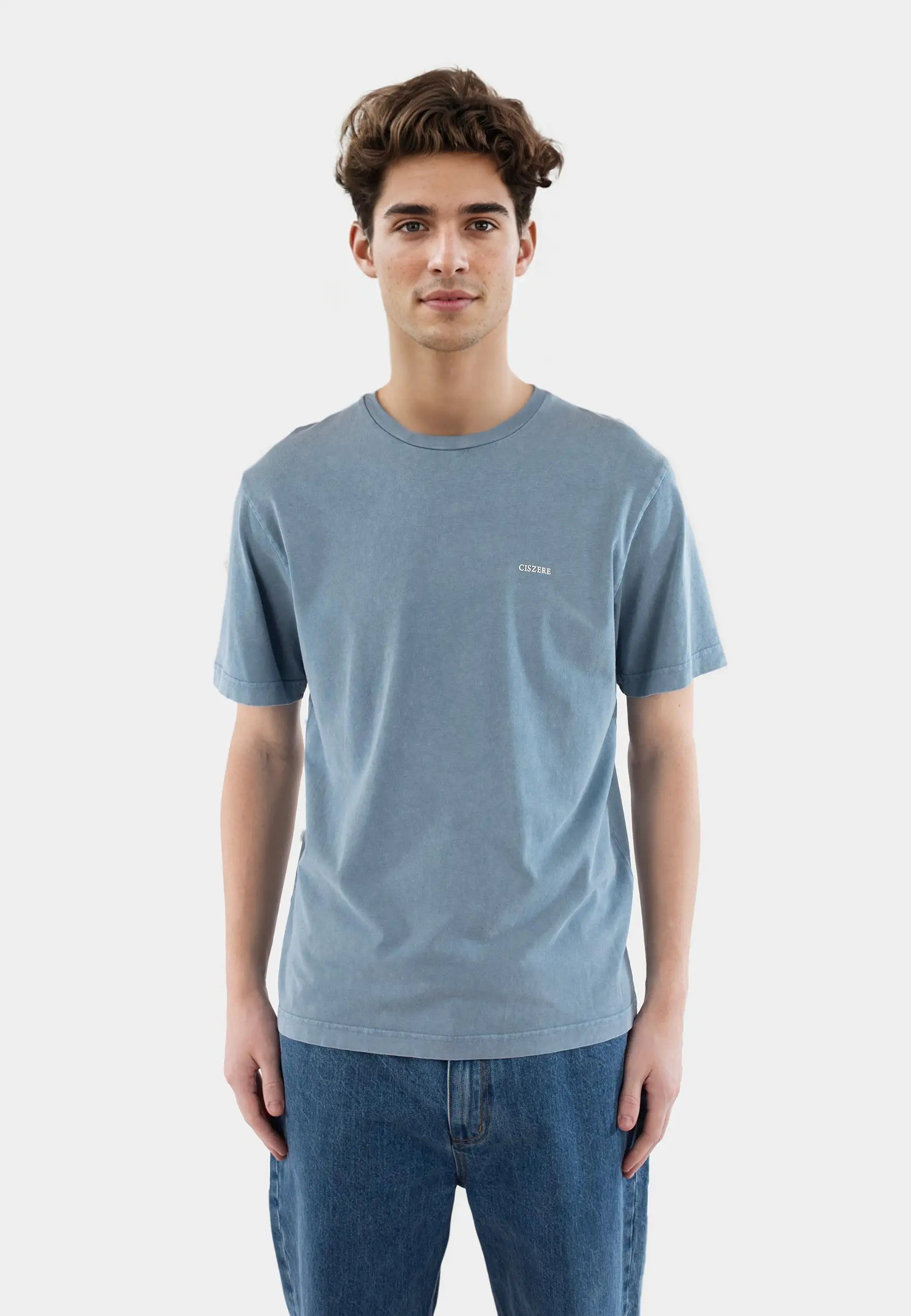 Tyler washed t-shirt - Copen blue