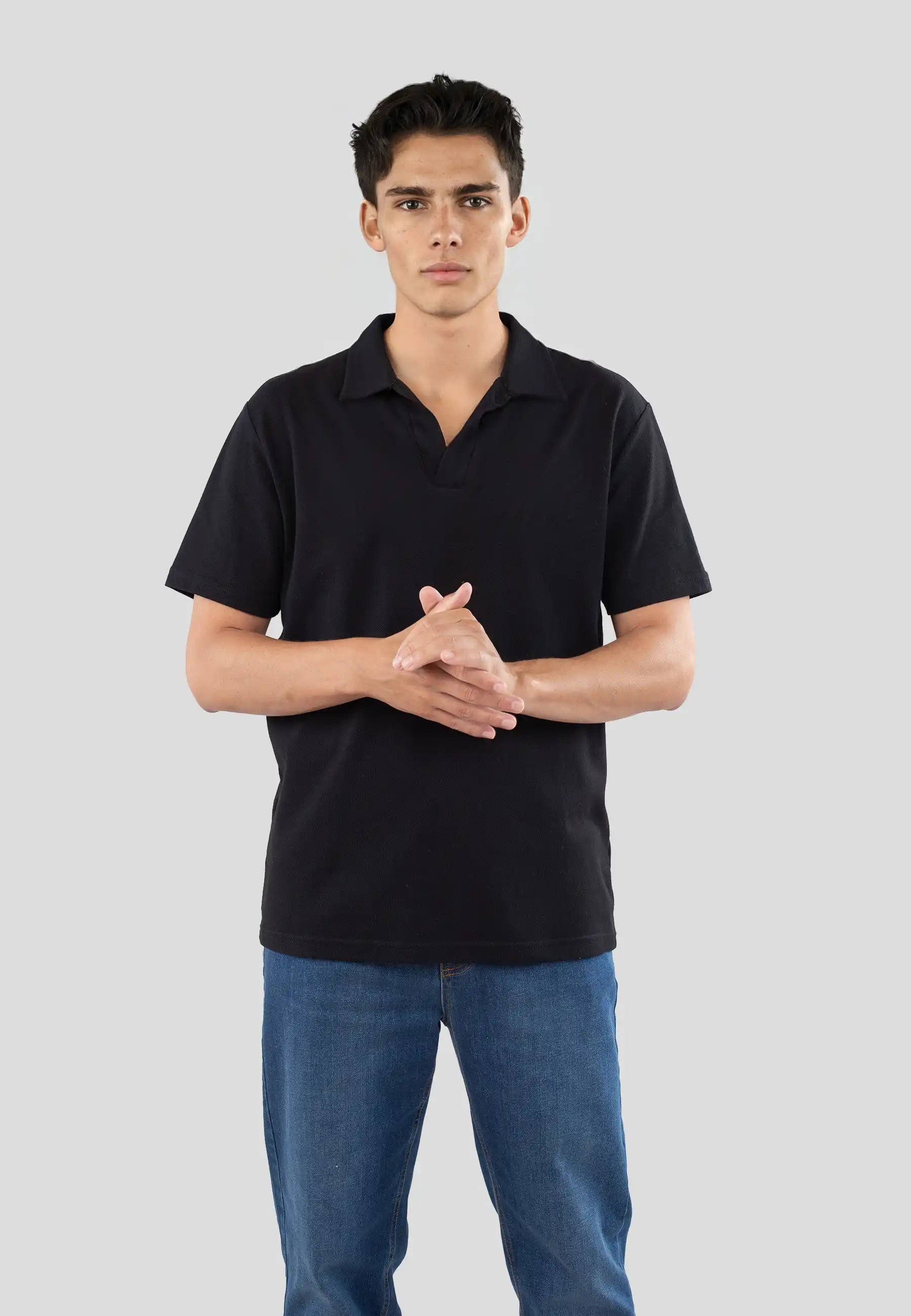 Nelson polo pique shirt - Black