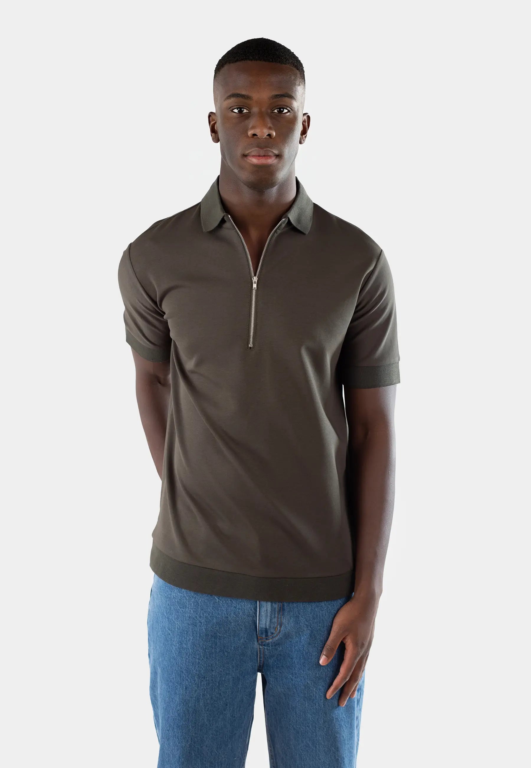 Clay jersey half zip shirt - Green