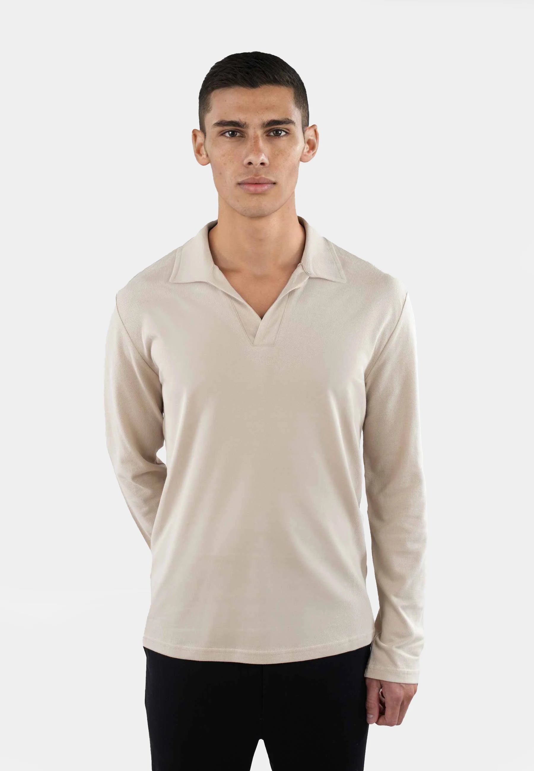 Nelson pique longsleeve - Mojave beige