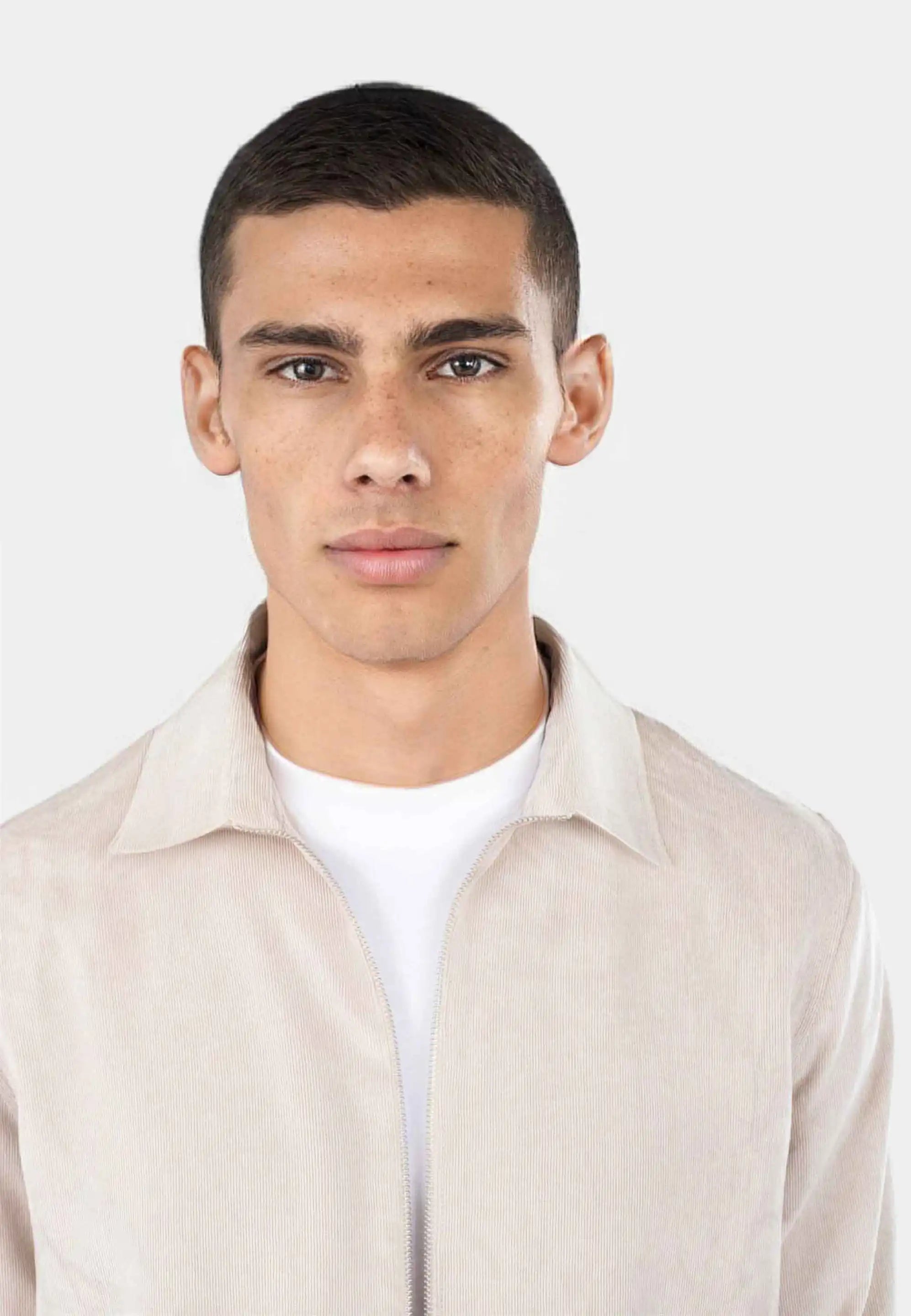 Aden cord zip shirt - Gobi sand