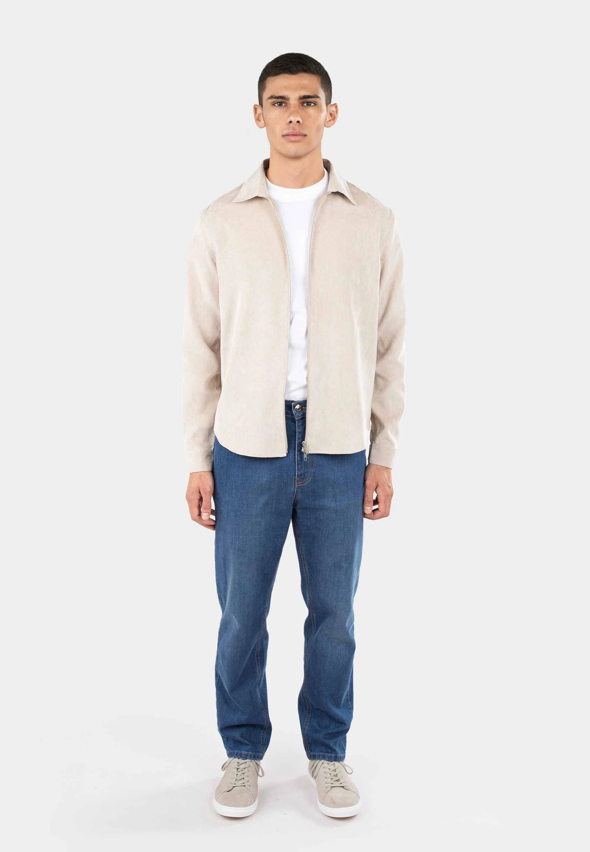 Aden cord zip shirt - Gobi sand