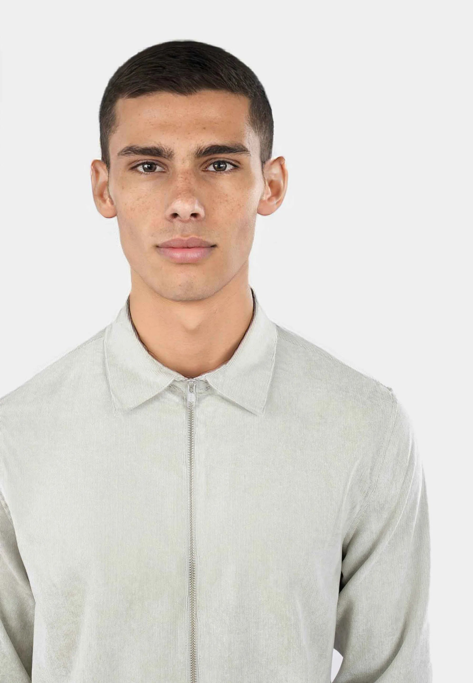 Aden Cord Zip Shirt - Mint Green