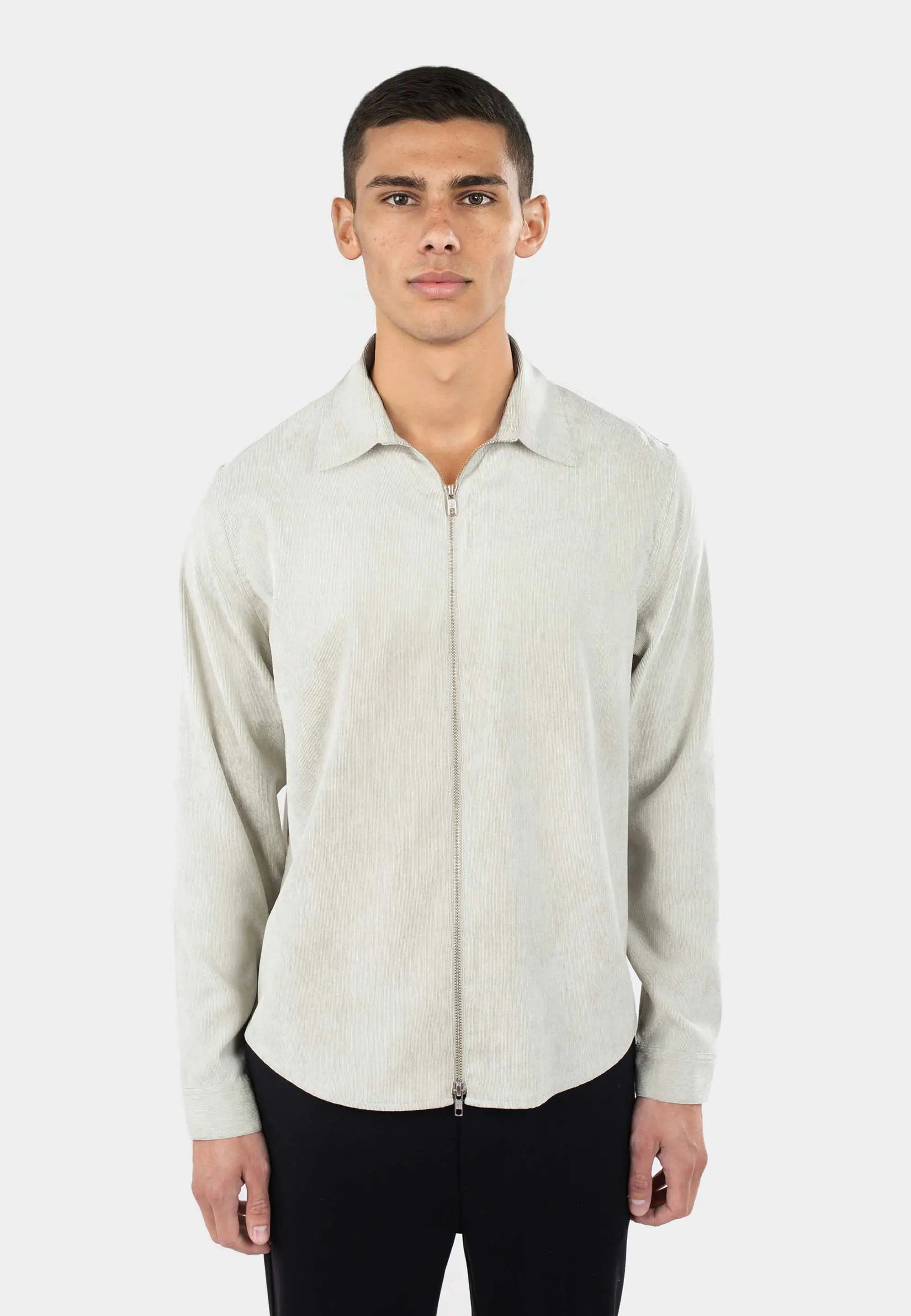 Aden Cord Zip Shirt - Mint Green