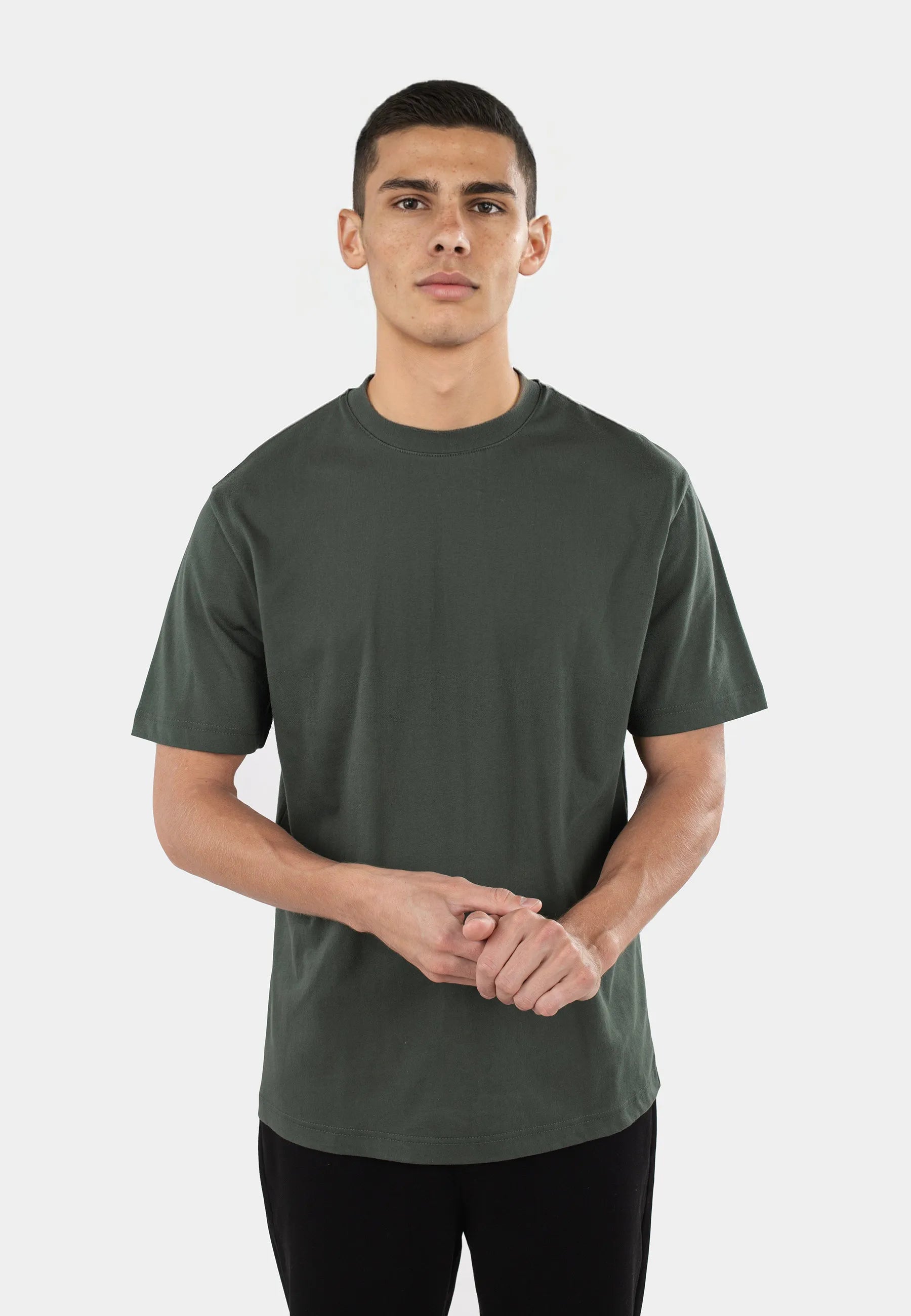 Mico high collar tshirt - Moss Green