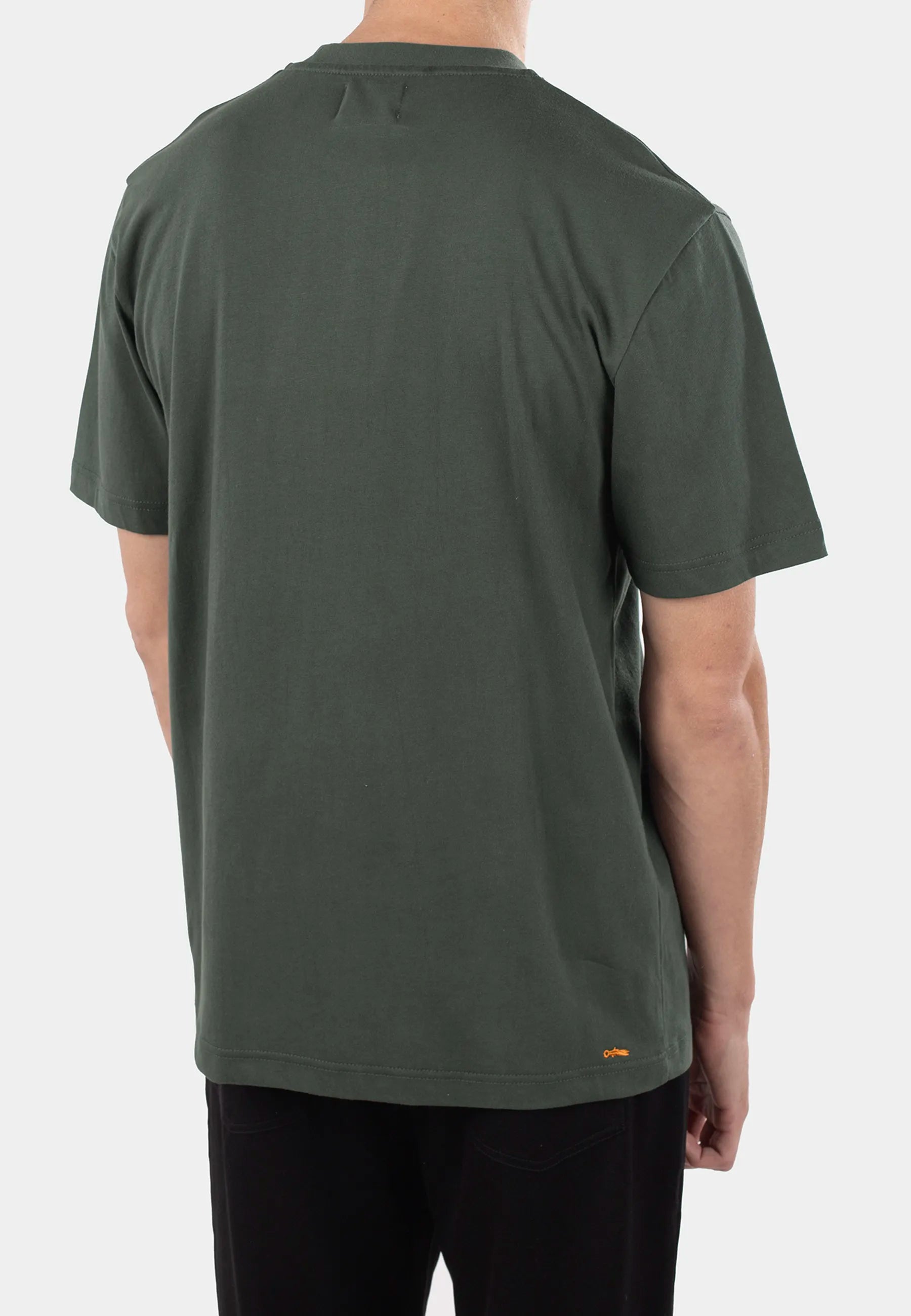 Mico high collar t-shirt - Mossgrön