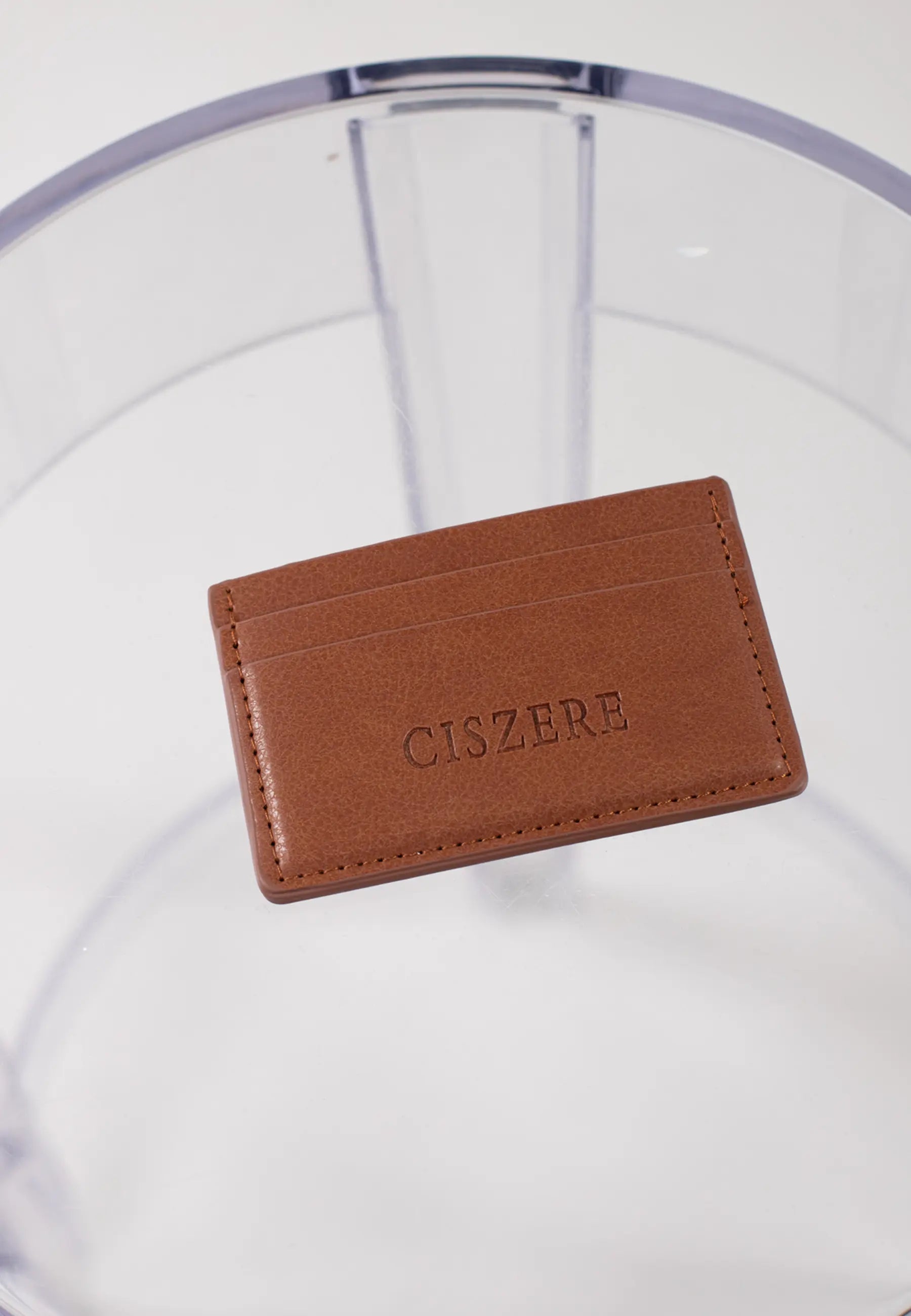 Carl vegan leather card holder - Brown