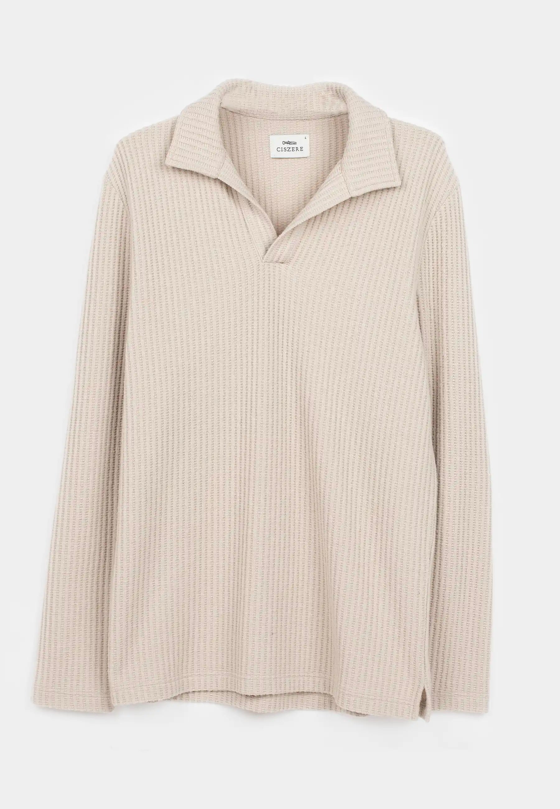 Nelson stickad skjorta - Beige