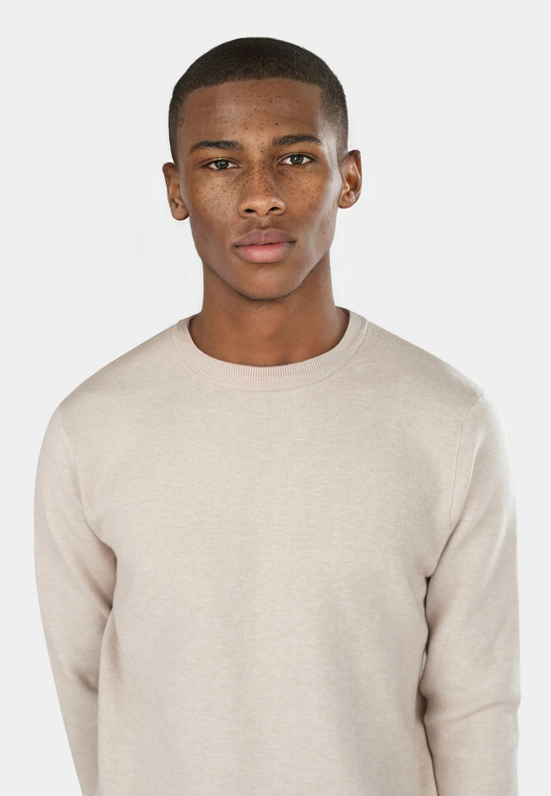 Clark stickad crewneck - Beige