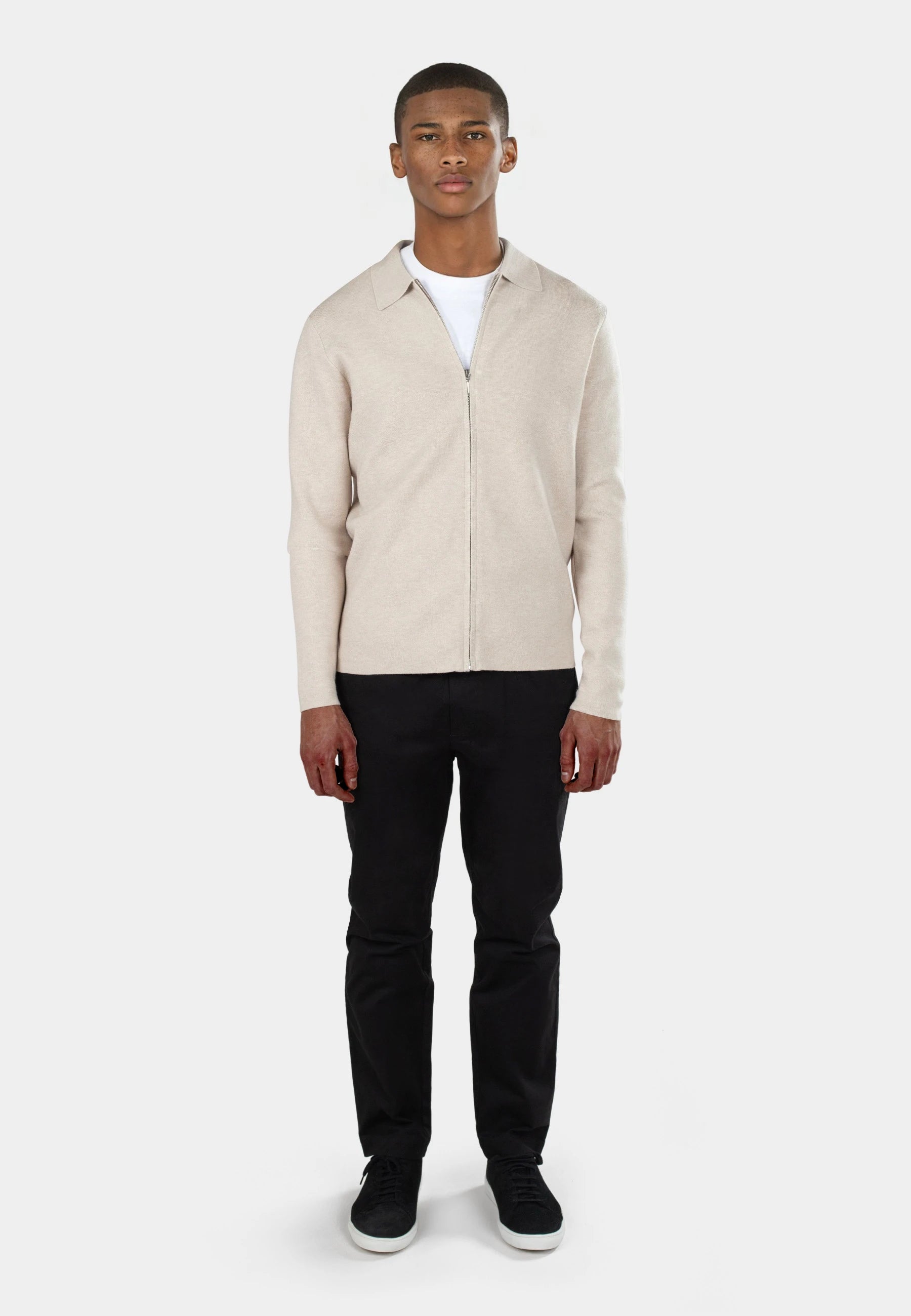 Colby knitted full zip - Beige