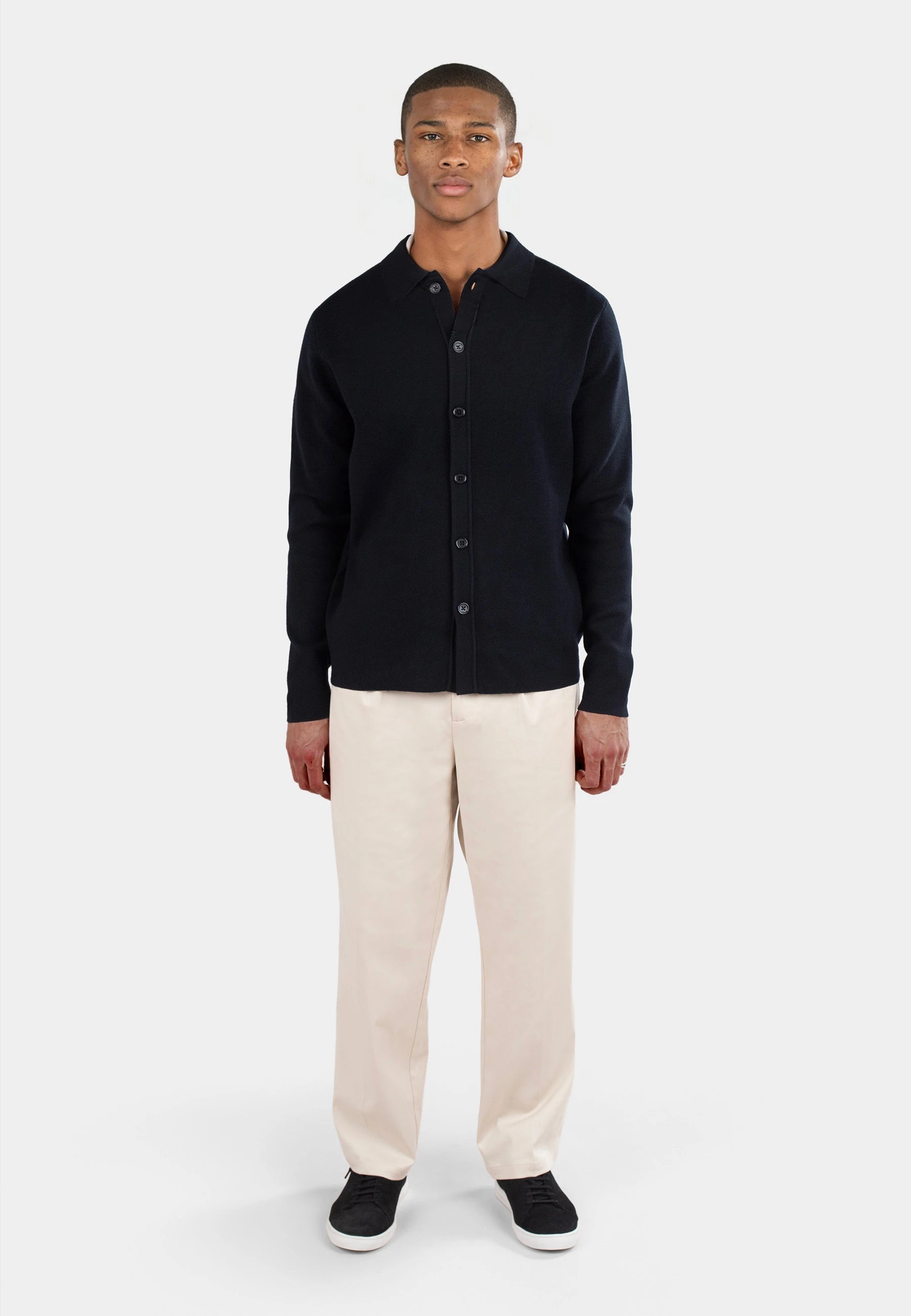 Conrad knitted overshirt - Black