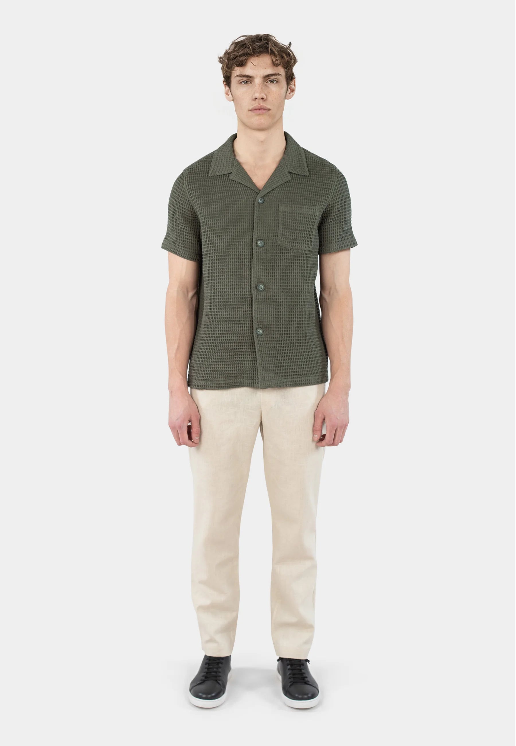 Waffle short set - Leaf Green