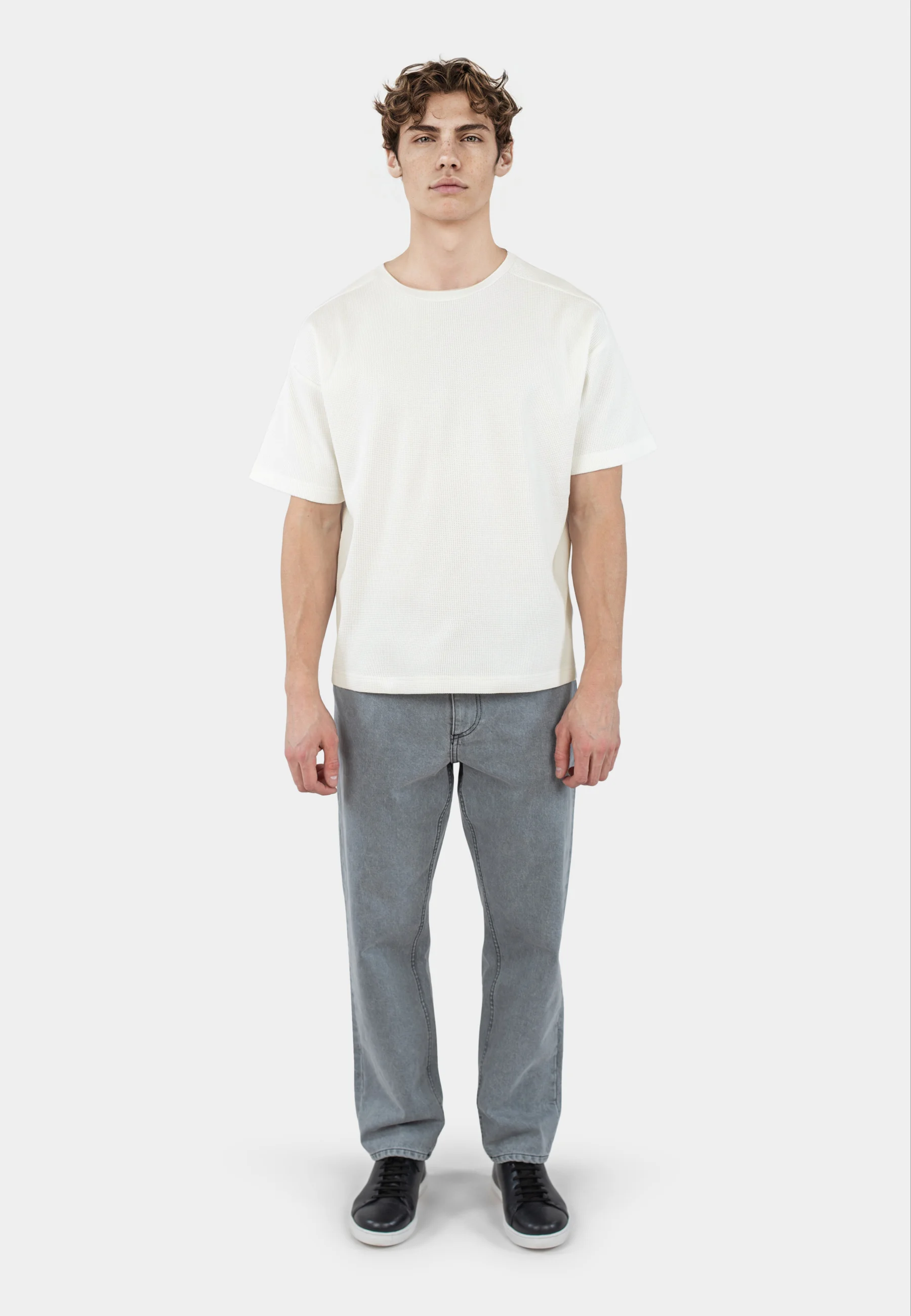 Franklin waffle t-shirt - Vit
