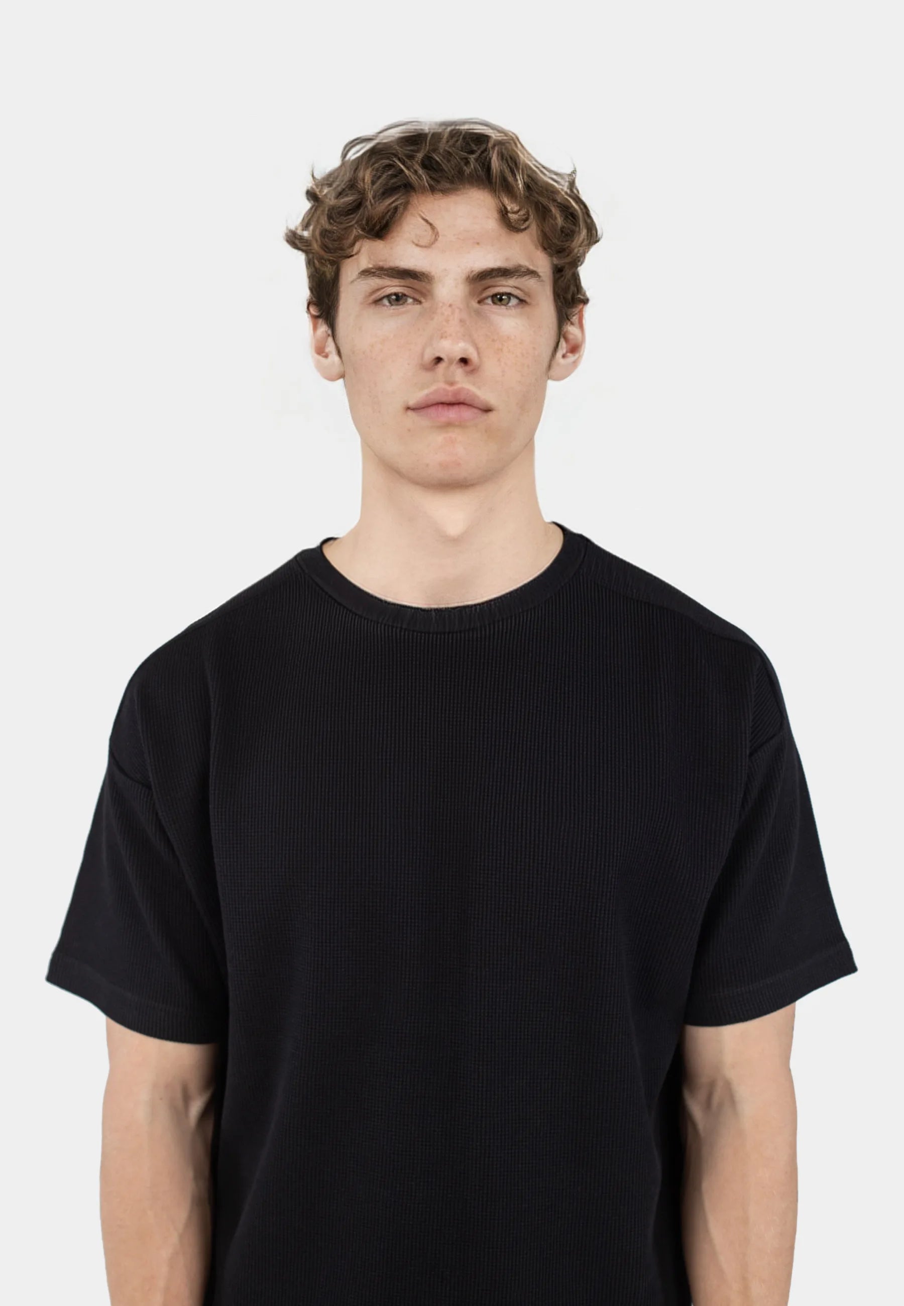 Franklin waffle t-shirt - Svart