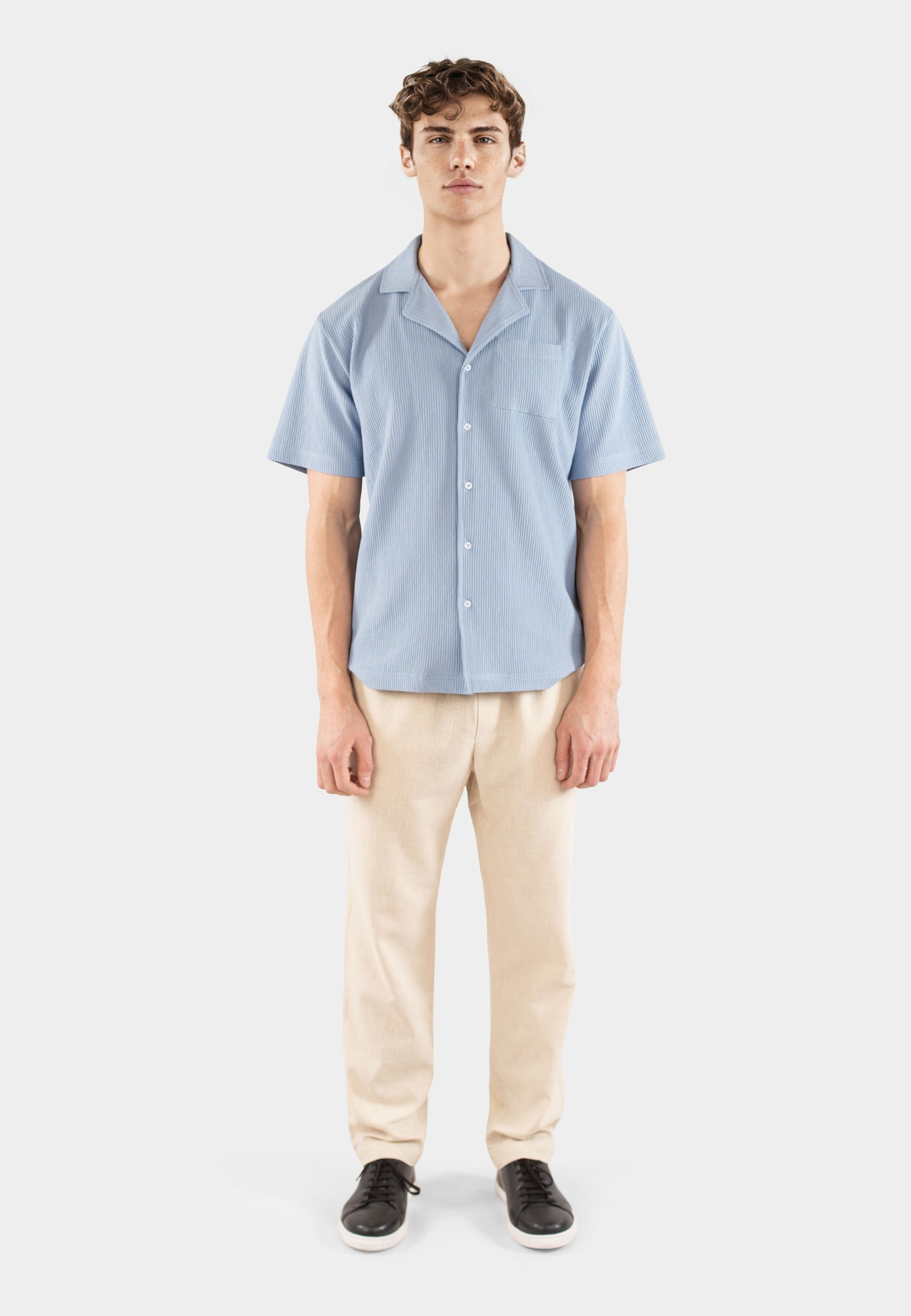 Jack plisse shirt - Light blue